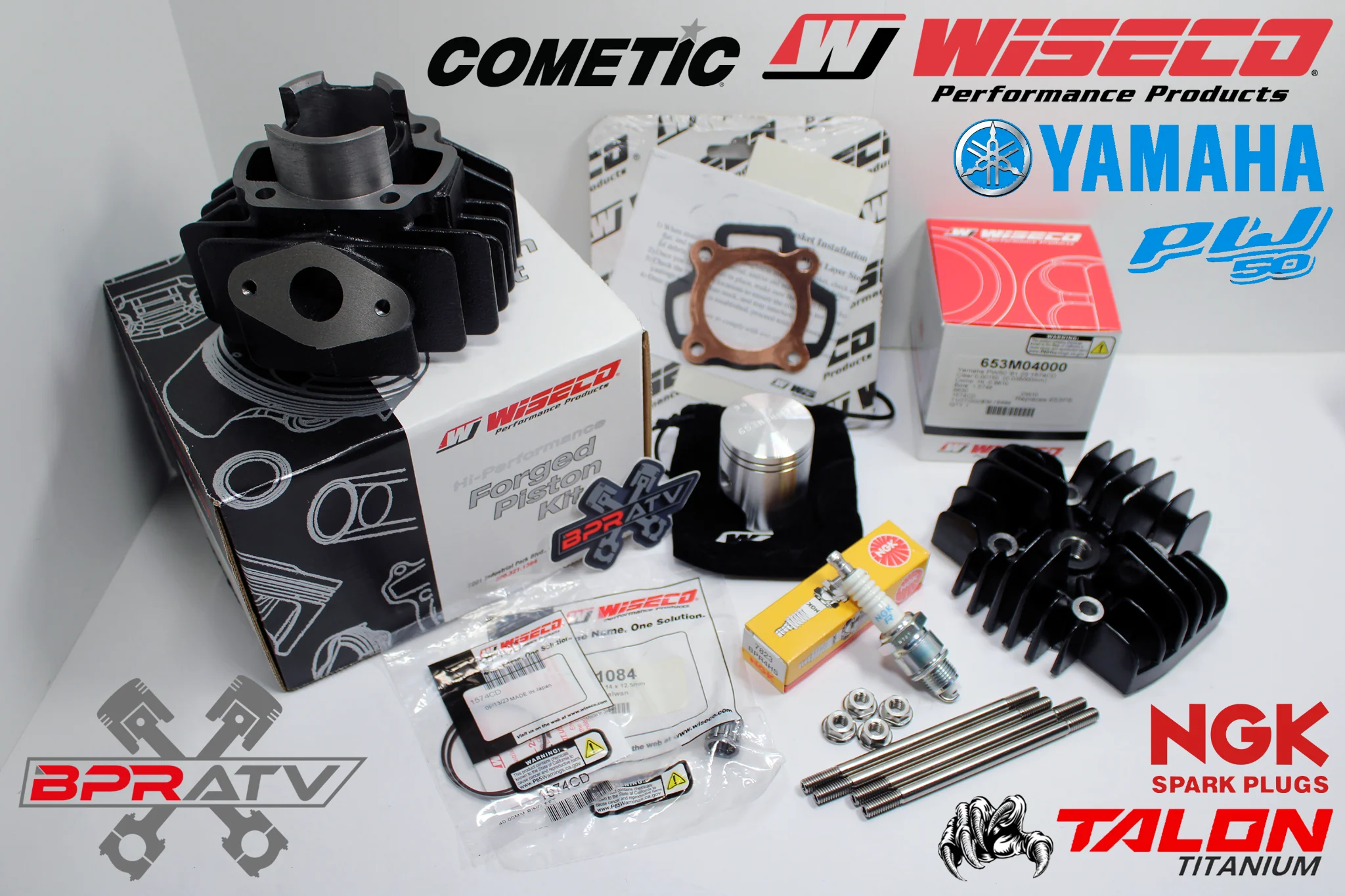 81-25 Yamaha PW50 Y-Zinger Stock Bore Complete WISECO Piston Top End Rebuild Kit - Image 23