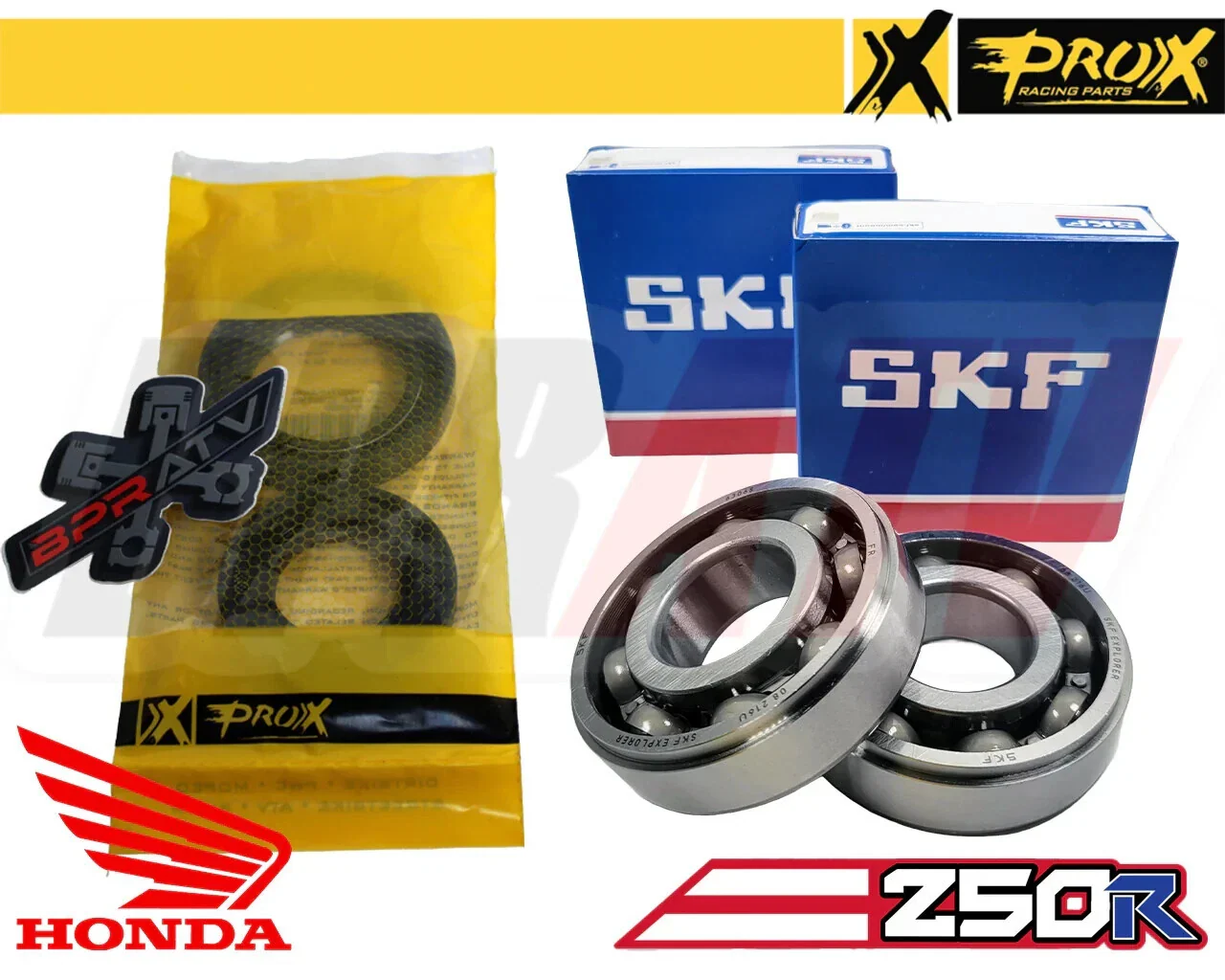 85 86 Honda ATC250R ATC 250R Main Crankshaft Bearings SKF & ProX Crank Seals Kit - Image 4