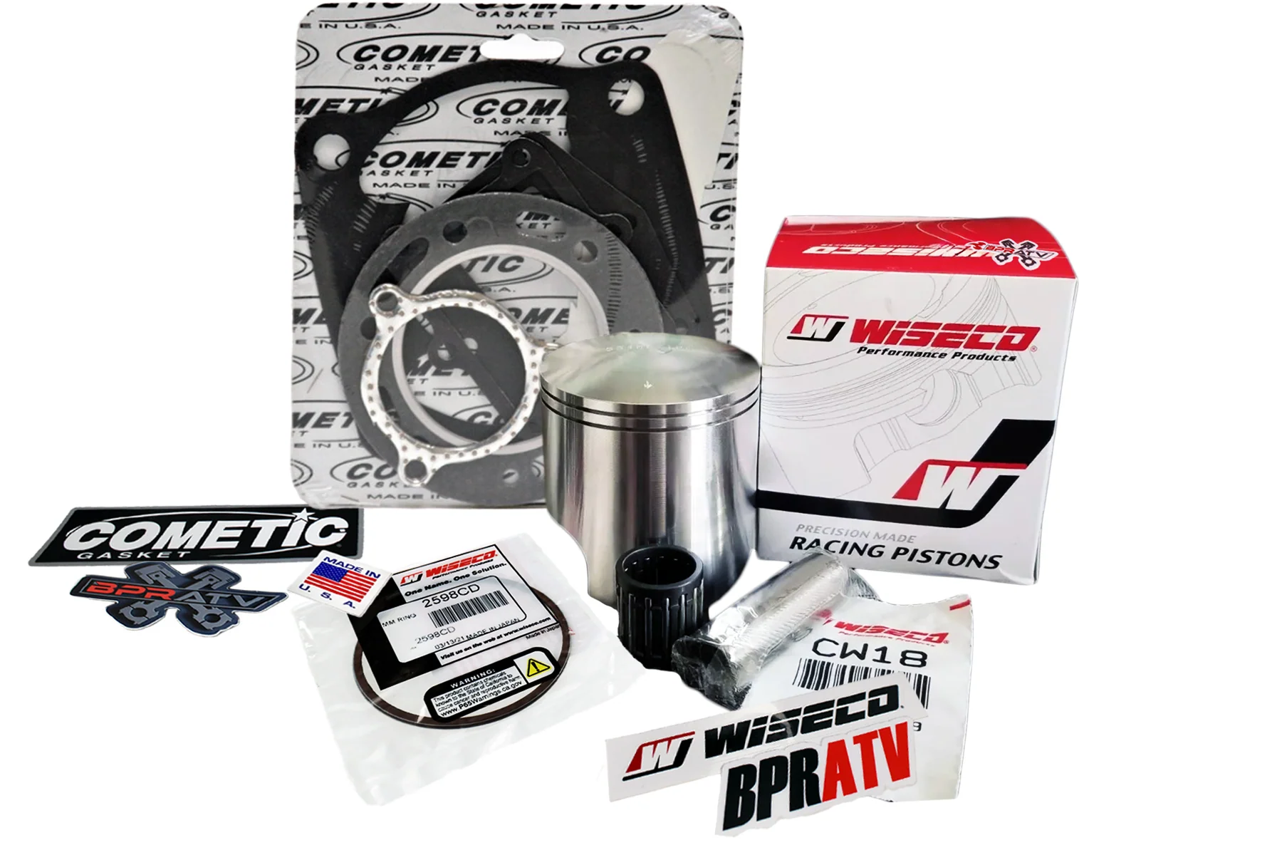 85 86 Honda TRX250R TRX ATC 250R Wiseco 68mm +2 Piston Athena Gasket Rebuild Kit - Image 17