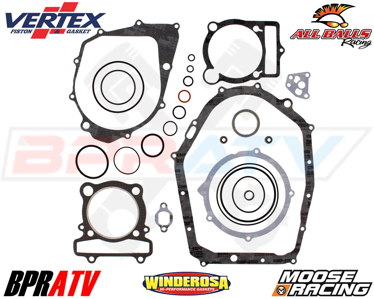 93-98 Yamaha Kodiak 400 YFM400 400FW Vertex Moose Racing Complete Gasket Set Kit - Image 3