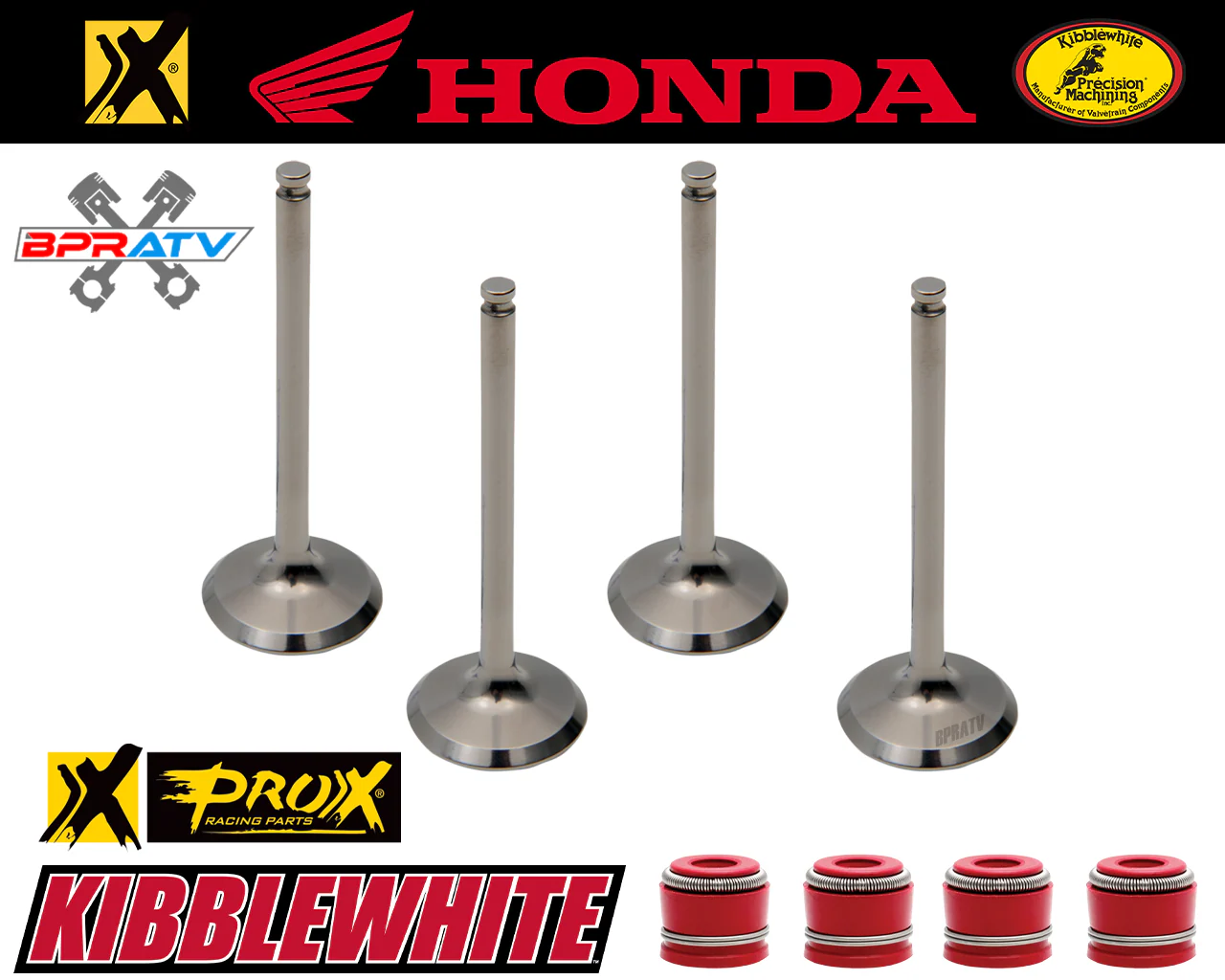 96-04 XR400 XR 400R ProX Pro X Head Complete Valves Kit & KIBBLEWHITE Red Seals - Image 15