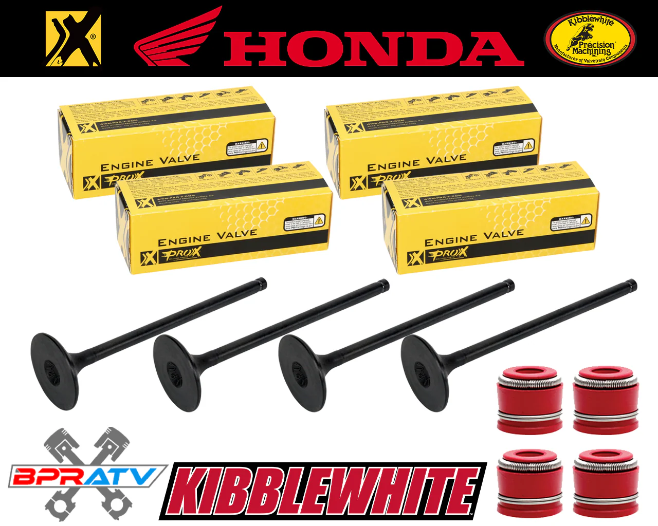 96-04 XR400 XR 400R ProX Pro X Head Complete Valves Kit & KIBBLEWHITE Red Seals - Image 3