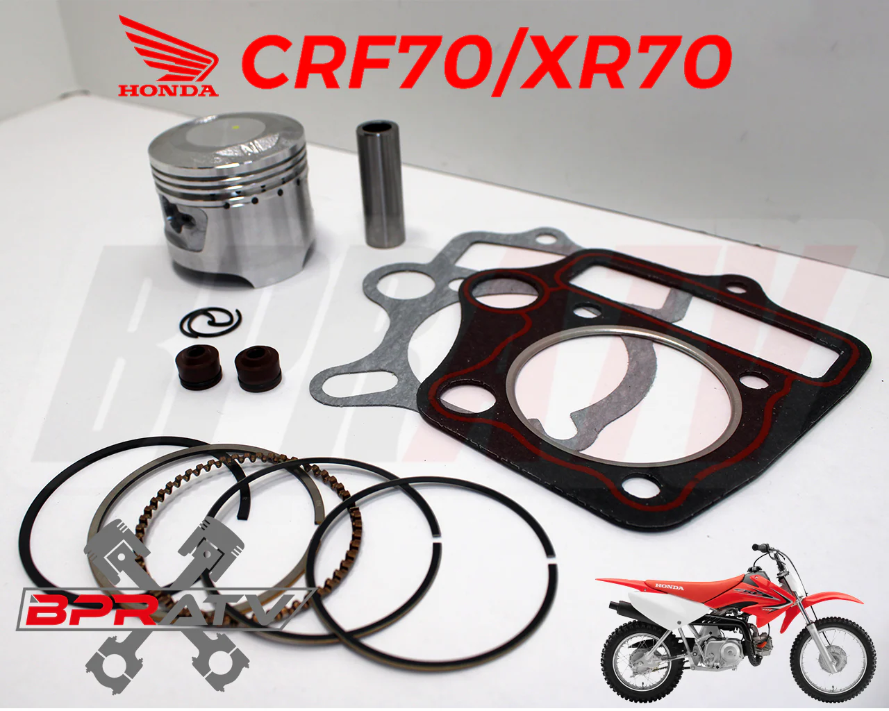 97-03 Honda XR70R XR 70R 47mm Stock Bore Aftermarket Piston & Top End Gasket Kit - Image 6