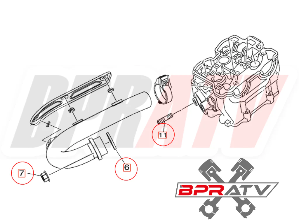 98-00 WR400F WR 400F TITANIUM Head Pipe Exhaust Studs Kit Bolts & Exhaust Gasket - Image 2