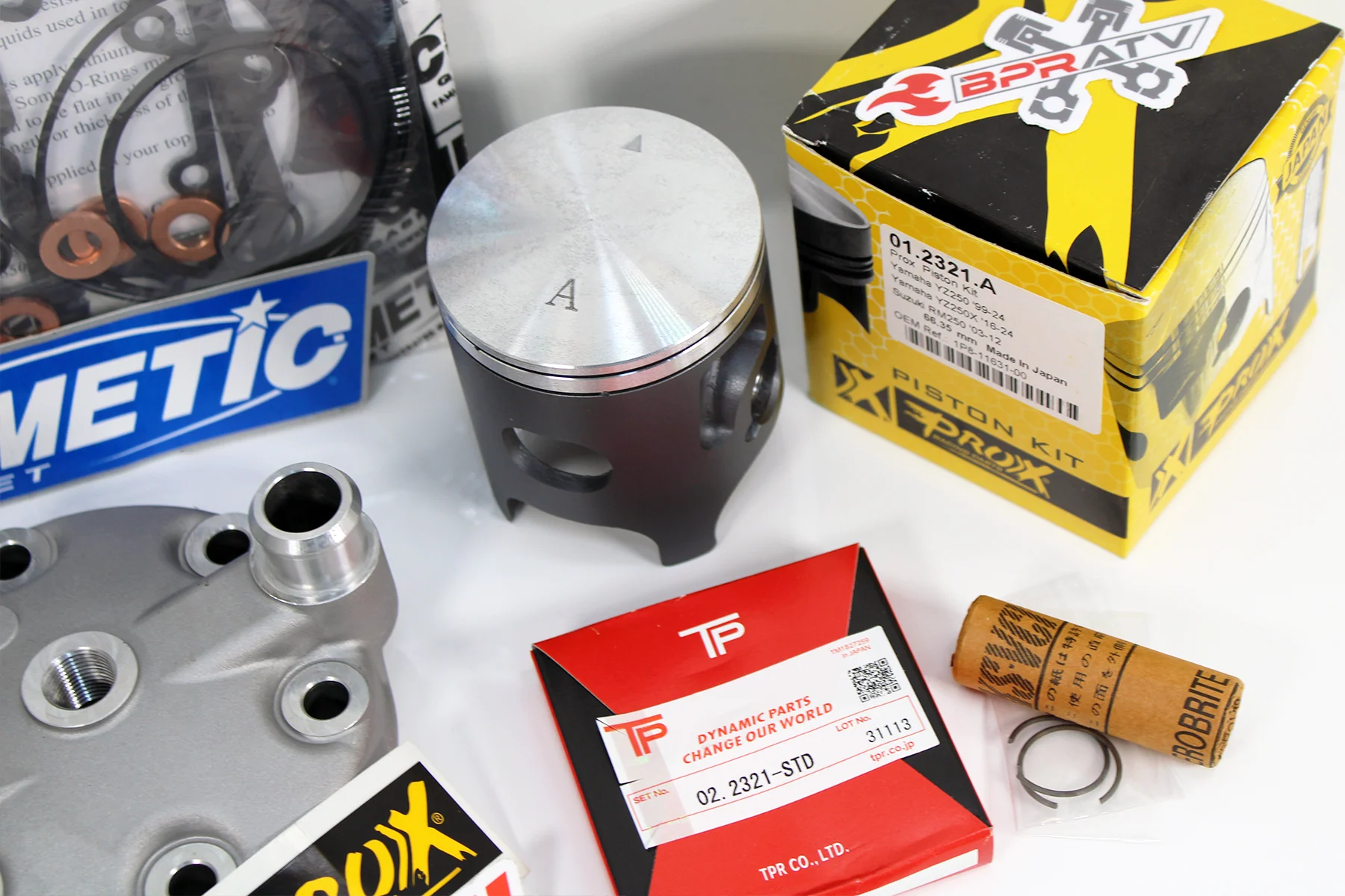 99+ YZ250 YZ 250 Cylinder Kit ProX Piston Head & Cometic Gasket Top Rebuild Kit - Image 17