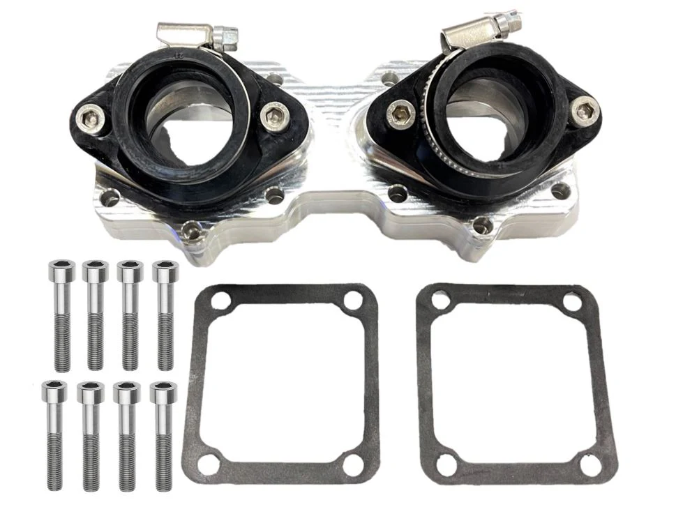 Banshee 28mm Carb Intake Manifolds One Piece Billet Manifold + Intakes Boots Kit