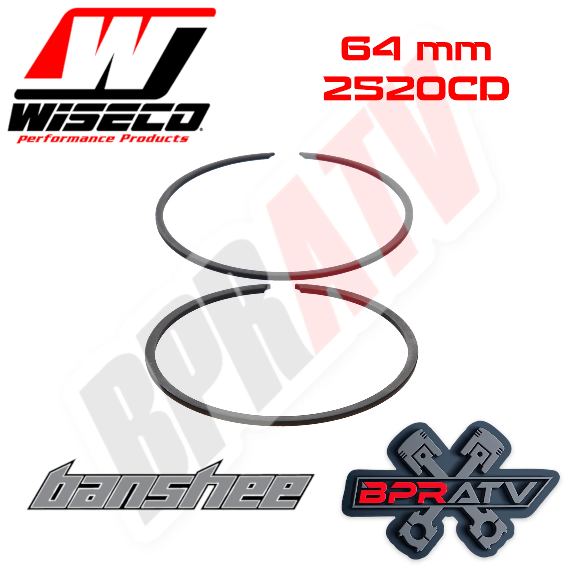 Banshee 350 65.00 mm Bore Wiseco Piston Rings Rebuild Set 2559CD 1 (Set of One) - Image 2