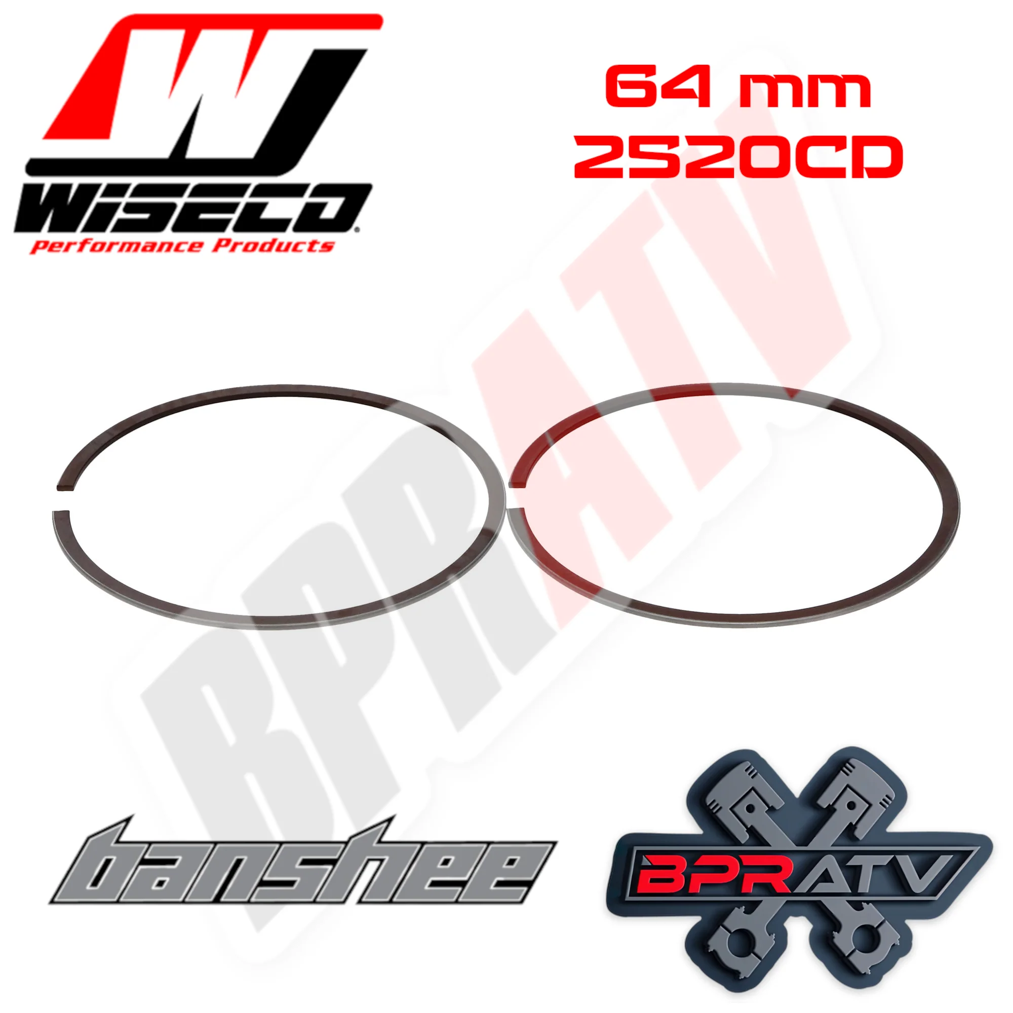 Banshee 350 65.00 mm Bore Wiseco Piston Rings Rebuild Set 2559CD 1 (Set of One) - Image 3