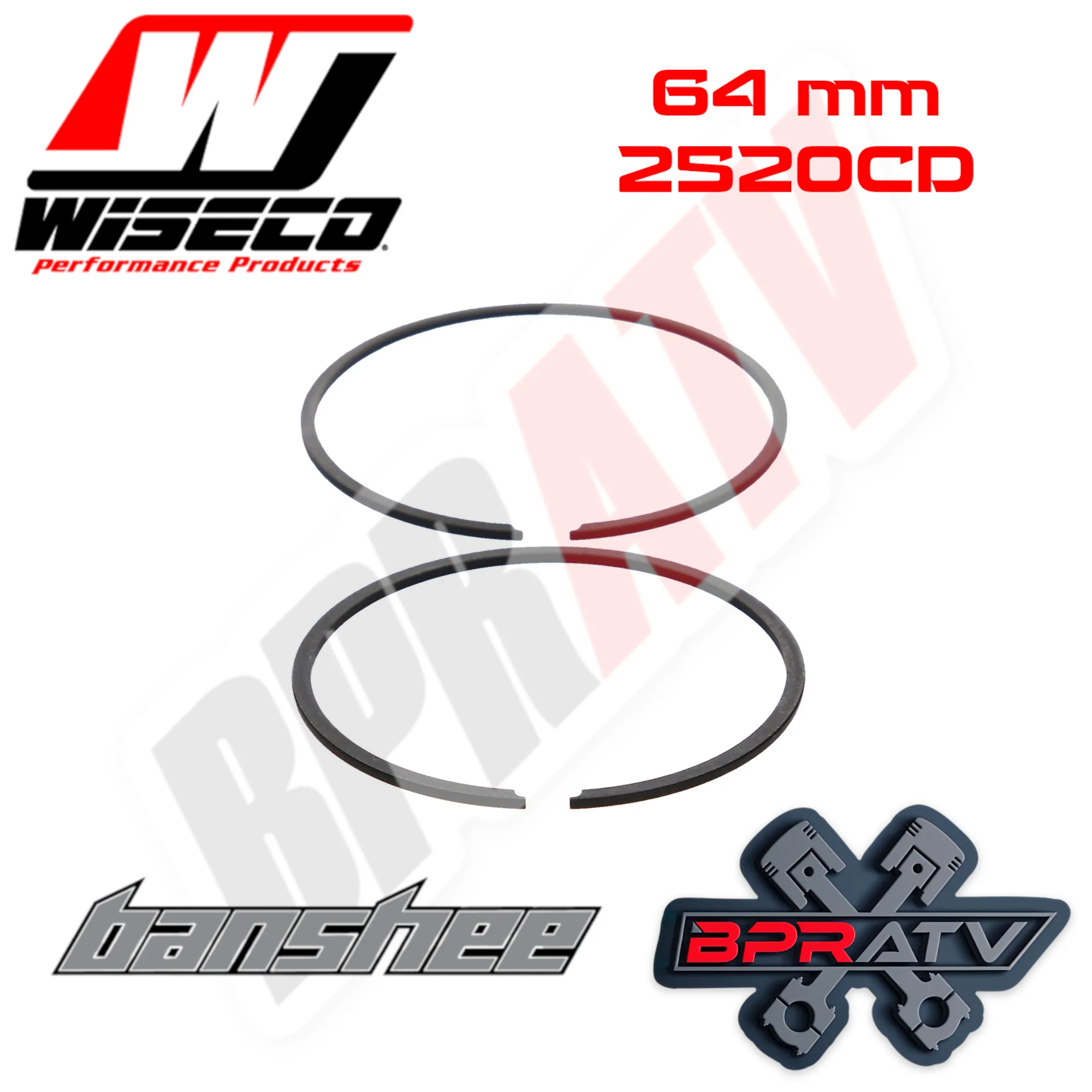 Banshee 350 65.00 mm Bore Wiseco Piston Rings Rebuild Set 2559CD 1 (Set of One) - Image 4