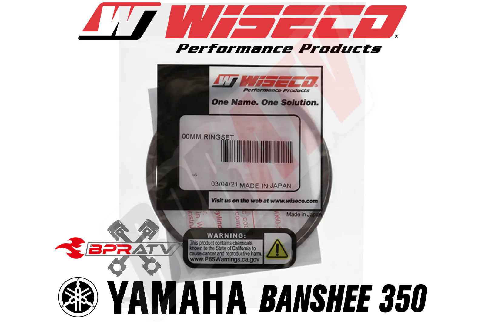 Banshee 350 65.25 mm Bore Wiseco Piston Rings Rebuild Set 2569CD (Pair) Set Of 4 - Image 2