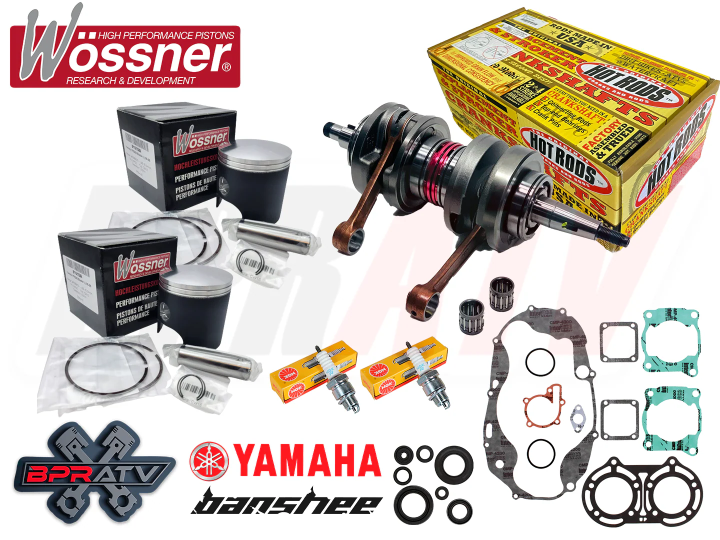 Banshee 350 Cylinders Wossner Complete Motor Engine Top & Bottom End Rebuild Kit - Image 5