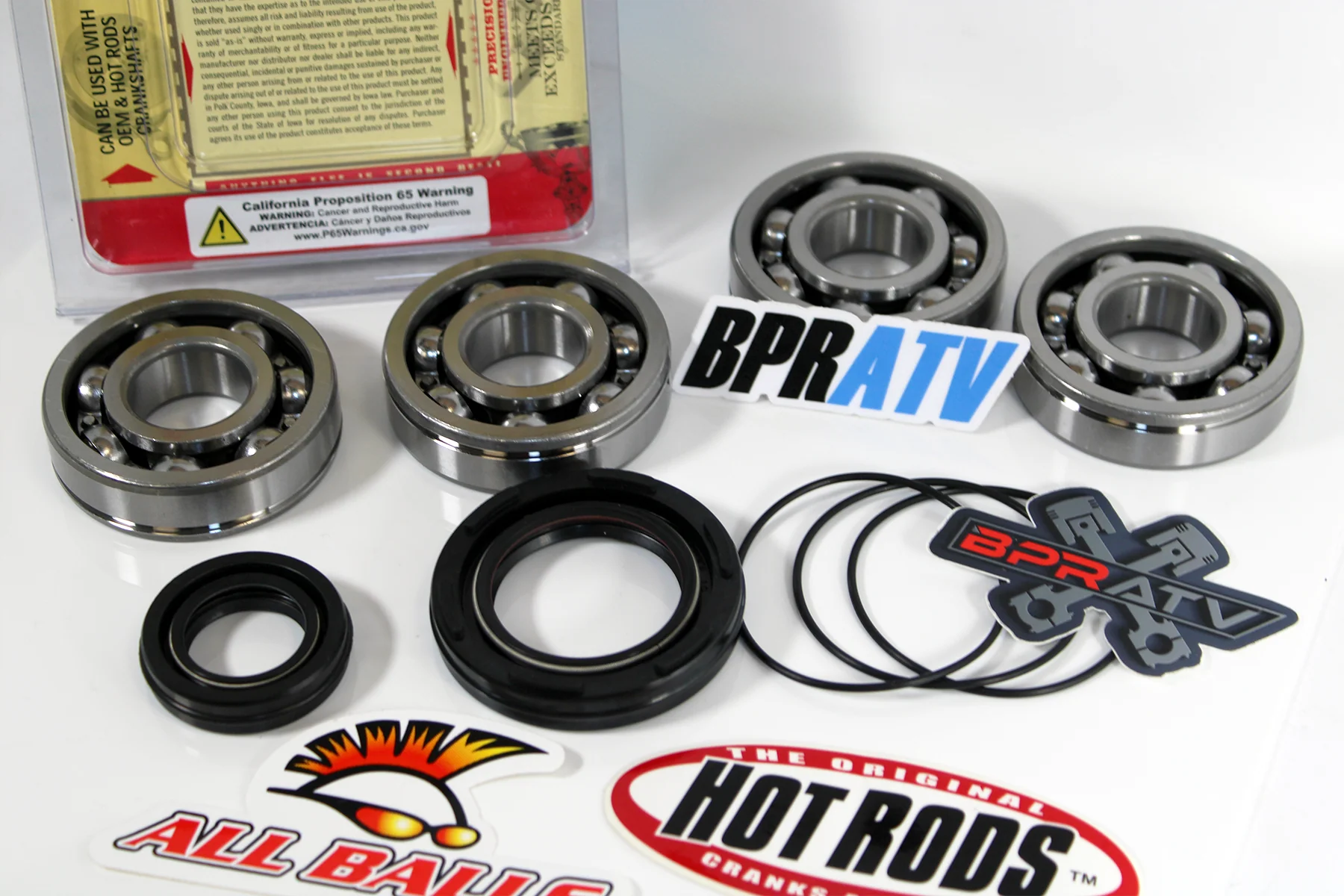 Banshee 350 Hot Rods 4111 +4 mil Crankshaft Rebuild Kit Main Bearings & Seal Kit - Image 16