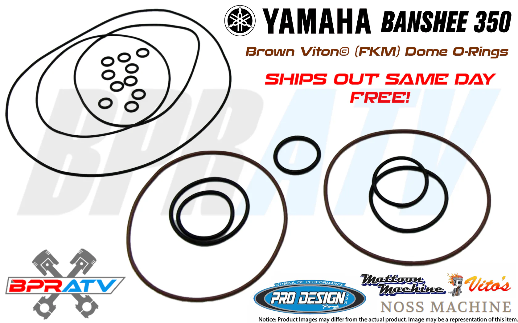Banshee 350 Redline Racing Cool Head Domes Orings O-rings BROWN VITON O-Ring Kit - Image 3