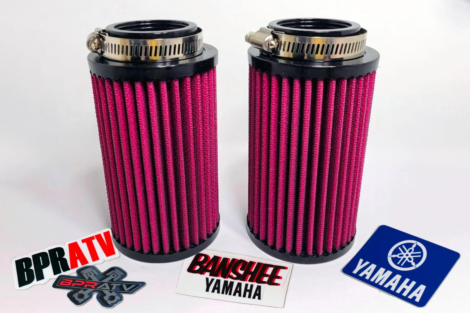 Banshee 38mm Lectron Pod Filters K&N Style Pair 6" Inch Reusable Air Intake Kit - Image 2