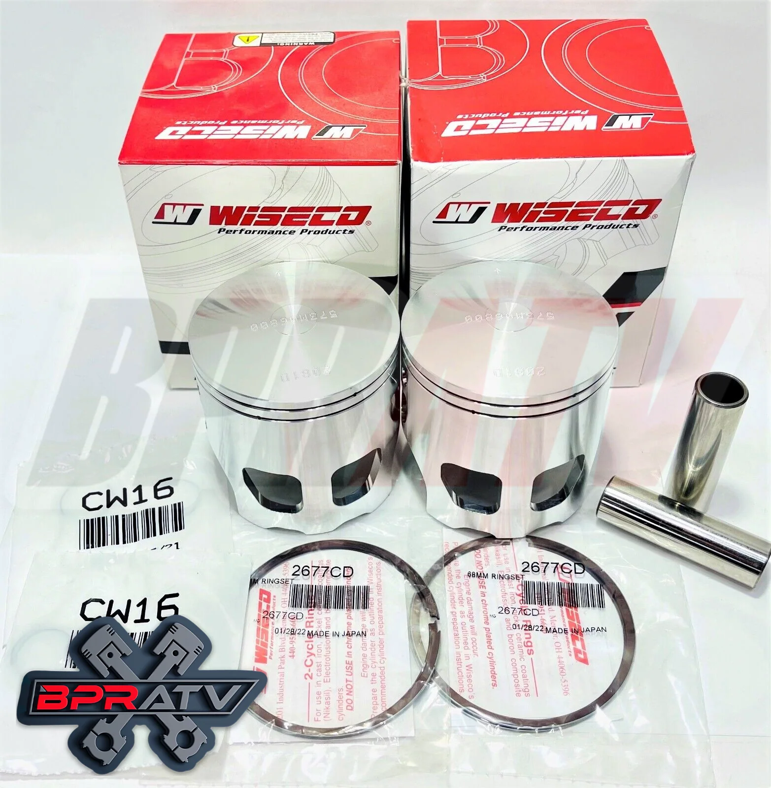 Banshee 421cc 4 mil Cheetah Cub Wampus Serval 4mm Wiseco 573 Blaster Pistons Set - Image 5
