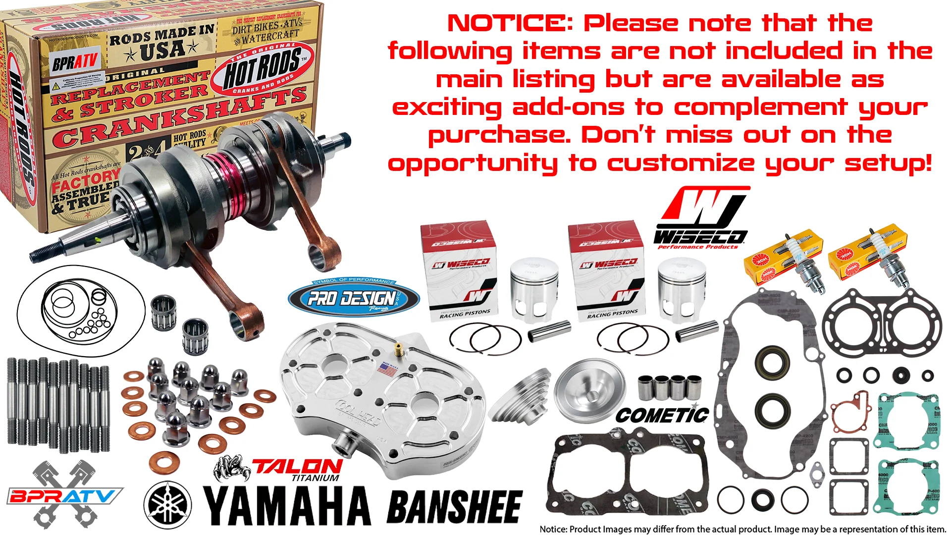 Banshee 521cc Super Cub Cylinder 10mil Stroker Top End Wiseco Racing Rebuild Kit - Image 16
