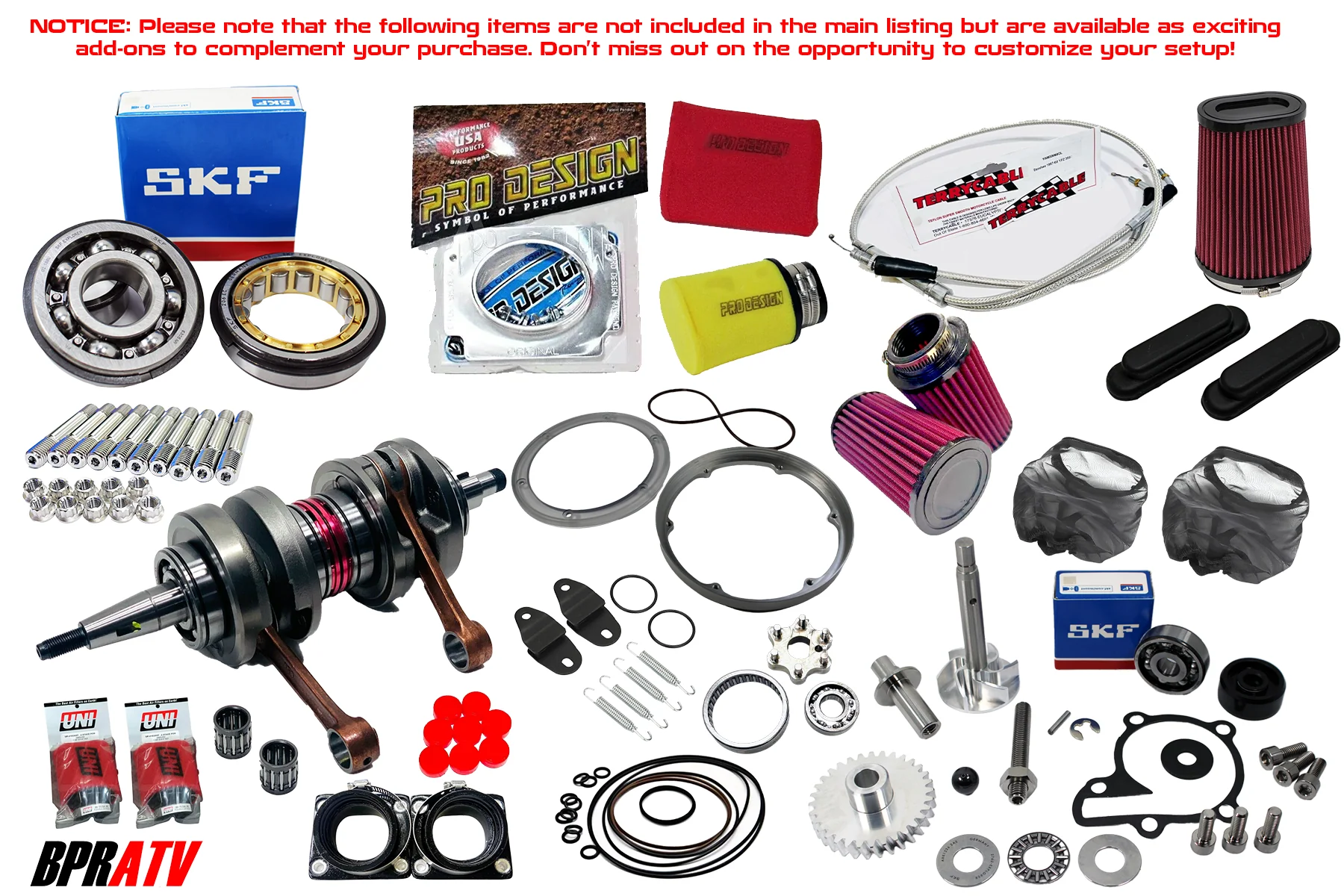 Banshee 521cc Super Cub Cylinder 10mil Stroker Top End Wiseco Racing Rebuild Kit - Image 17