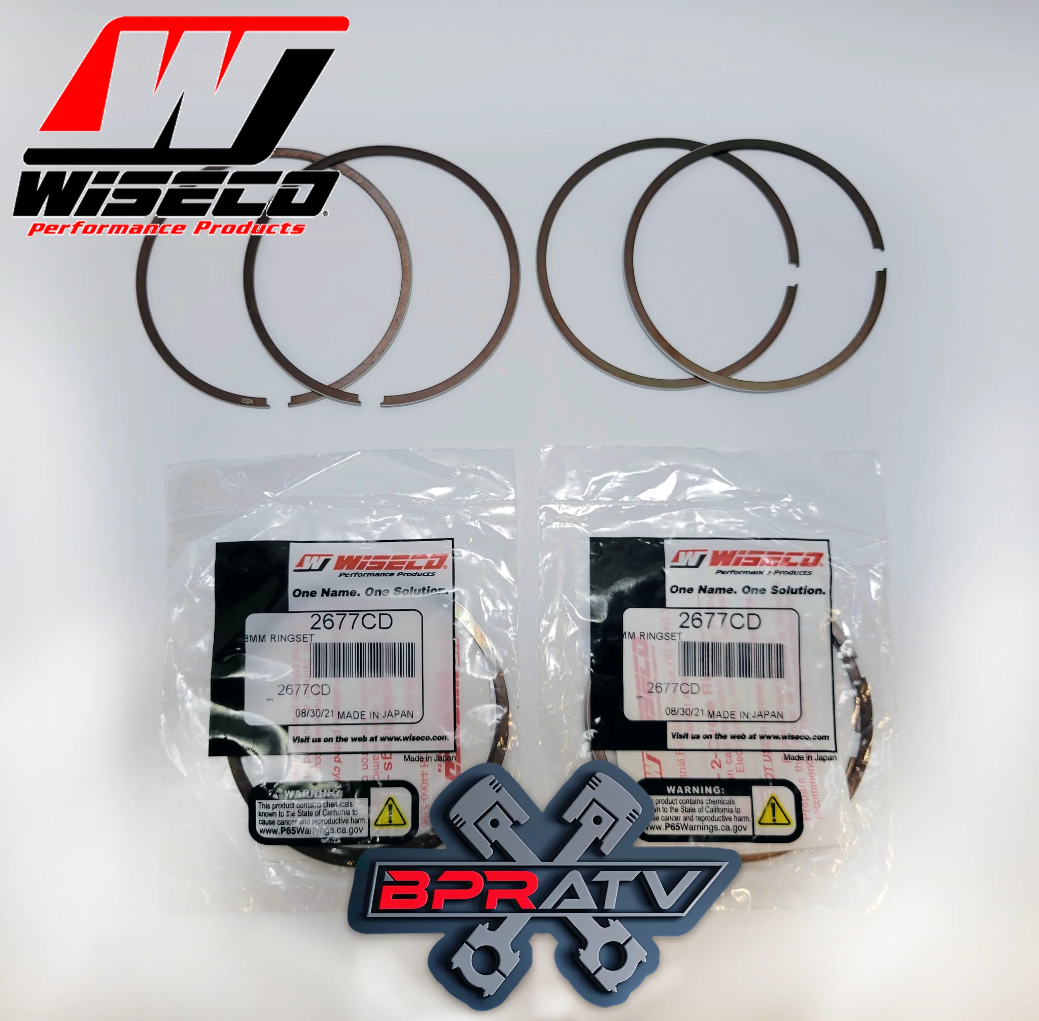 Banshee 68mm 421cc Cheetah Cub Bore Wiseco Piston Rings Rebuild Set 2677CD Pair - Image 12