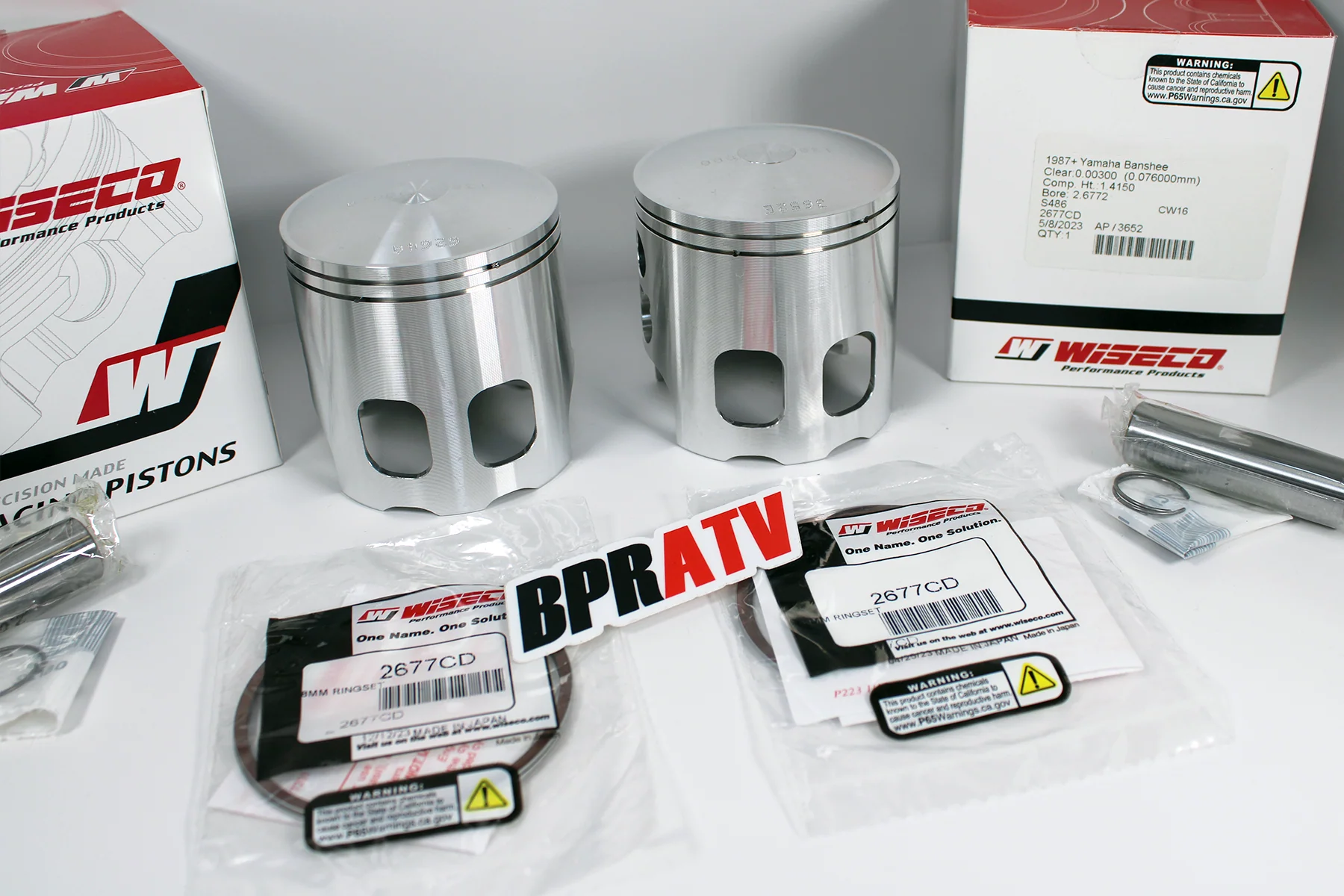 Banshee Athena Big Bore Wiseco Pistons 573M06800 421 Stroker Forged Piston Set - Image 3