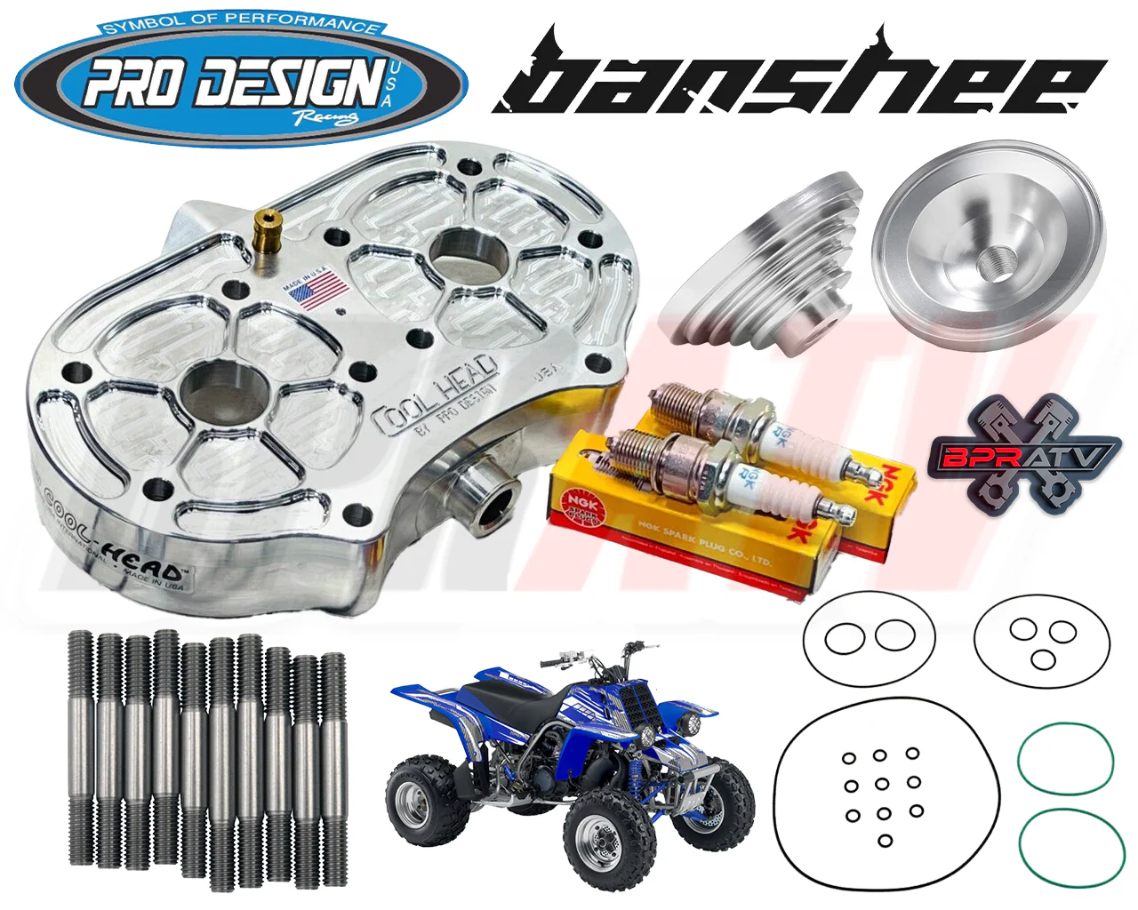Banshee BPRATV Pro X 66mm Big Bore 409 Stroker Crank Pistons Pro Head Domes Cub - Image 4