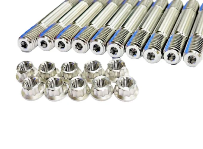 Banshee Crankcase Studs TITANIUM Bottom Top Case Allen Head Stud 12 Pts Nuts Kit - Image 2