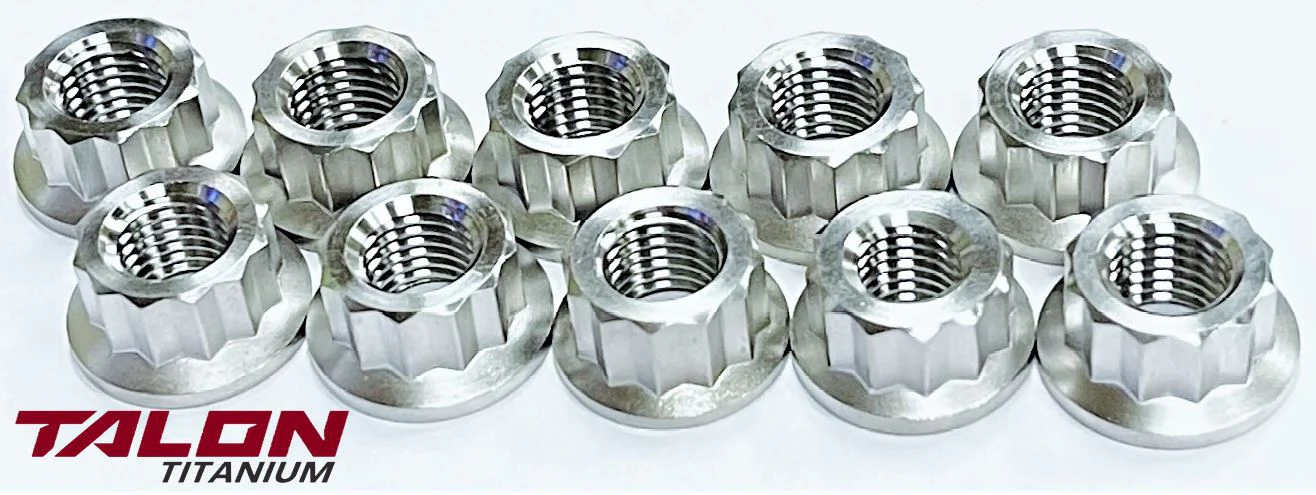 Banshee Noss Super Cub Head Nuts TITANIUM Replacement 12 Point Flange Nuts Kit