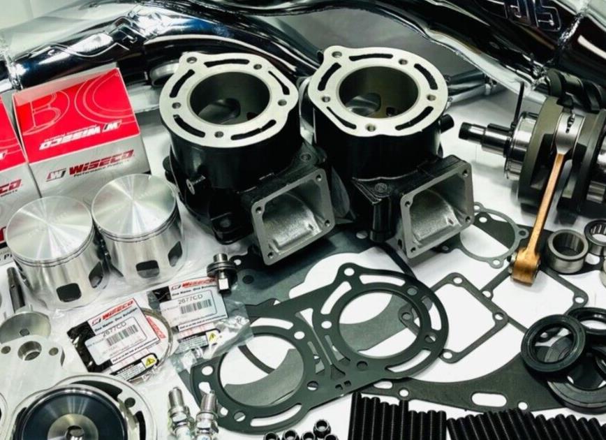 Banshee Ported Cylinders Rebuild Kit Top Bottom End Port Polish SLP Exhaust Pipe - Image 3