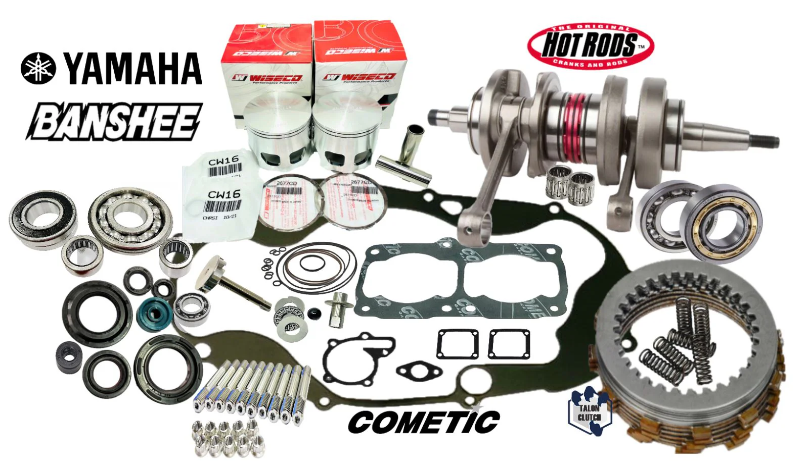Banshee Stock Cyl Stroker Kit Top Bottom 4mm Crank Rebuild Assembly NO SPACER - Image 4