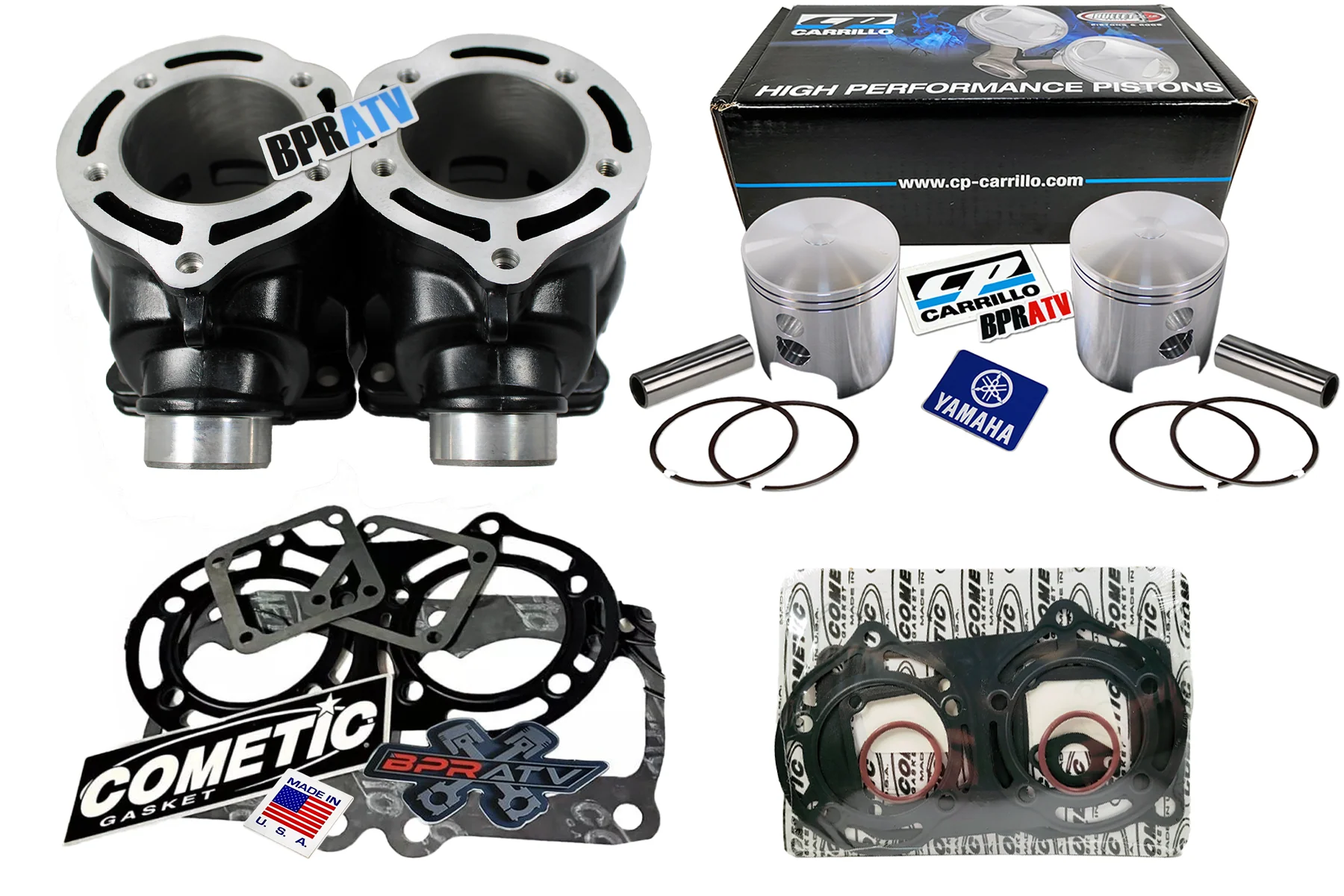 Banshee Stock Cylinders Top End Rebuild Kit 64mm CP Piston Motor Engine Redo Kit - Image 16