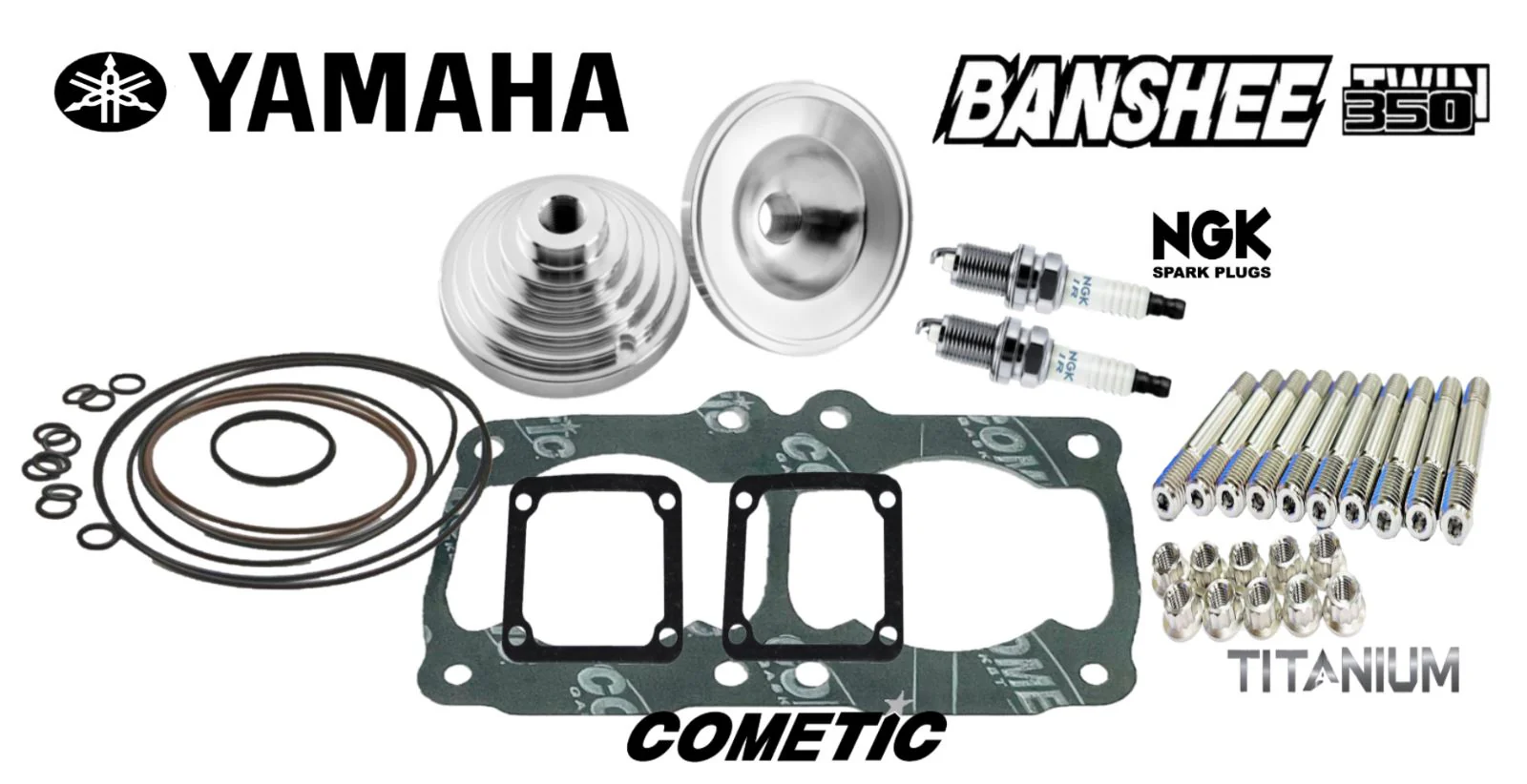 Banshee Stroker Domes 66mm Stock Cylinder Billet Dome 4mm Crank Top End Redo Kit