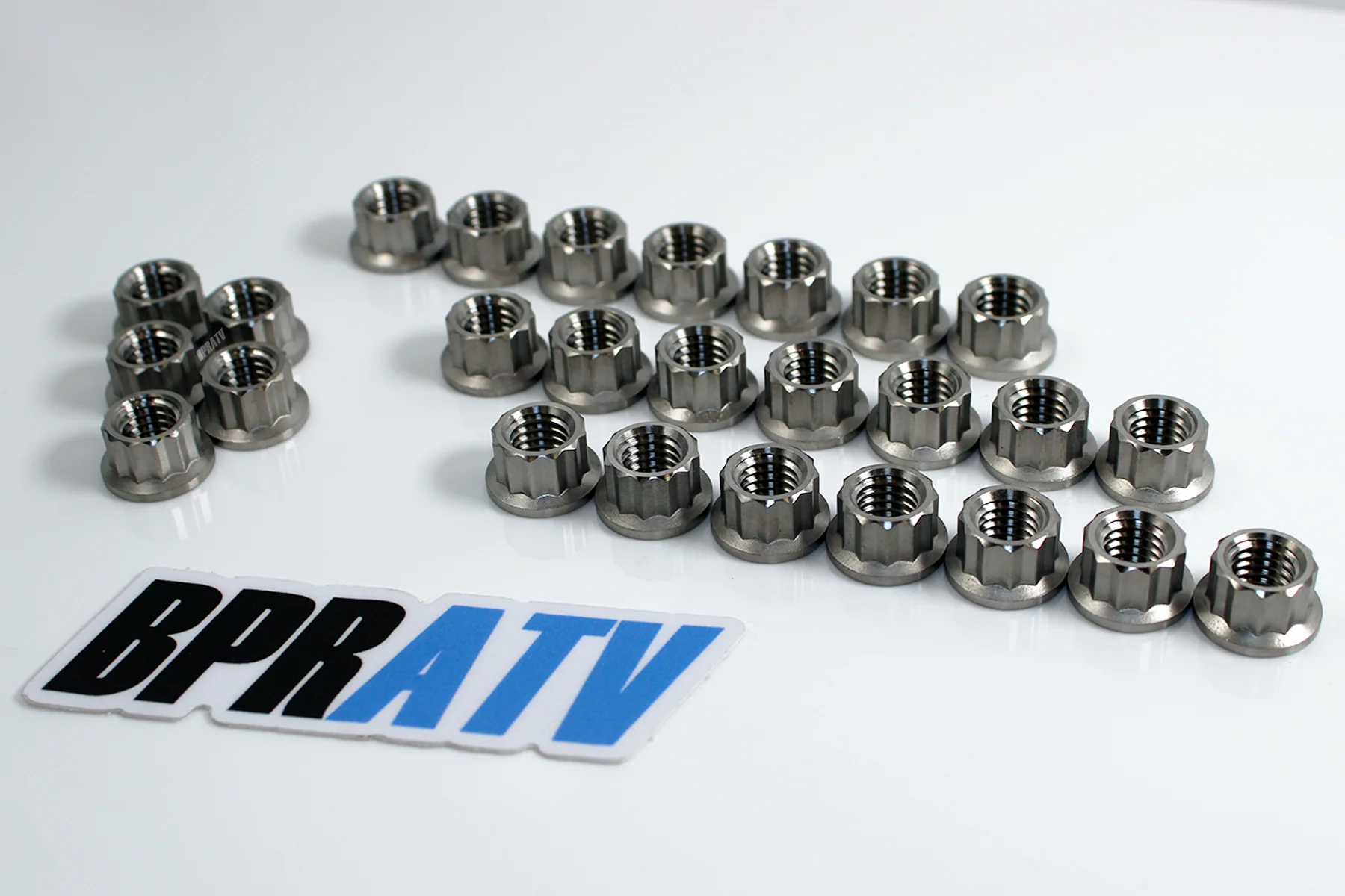 Banshee Titanium 12 Point Nuts Kit Cases Cylinder Head Motor Engine Flange Nuts - Image 17