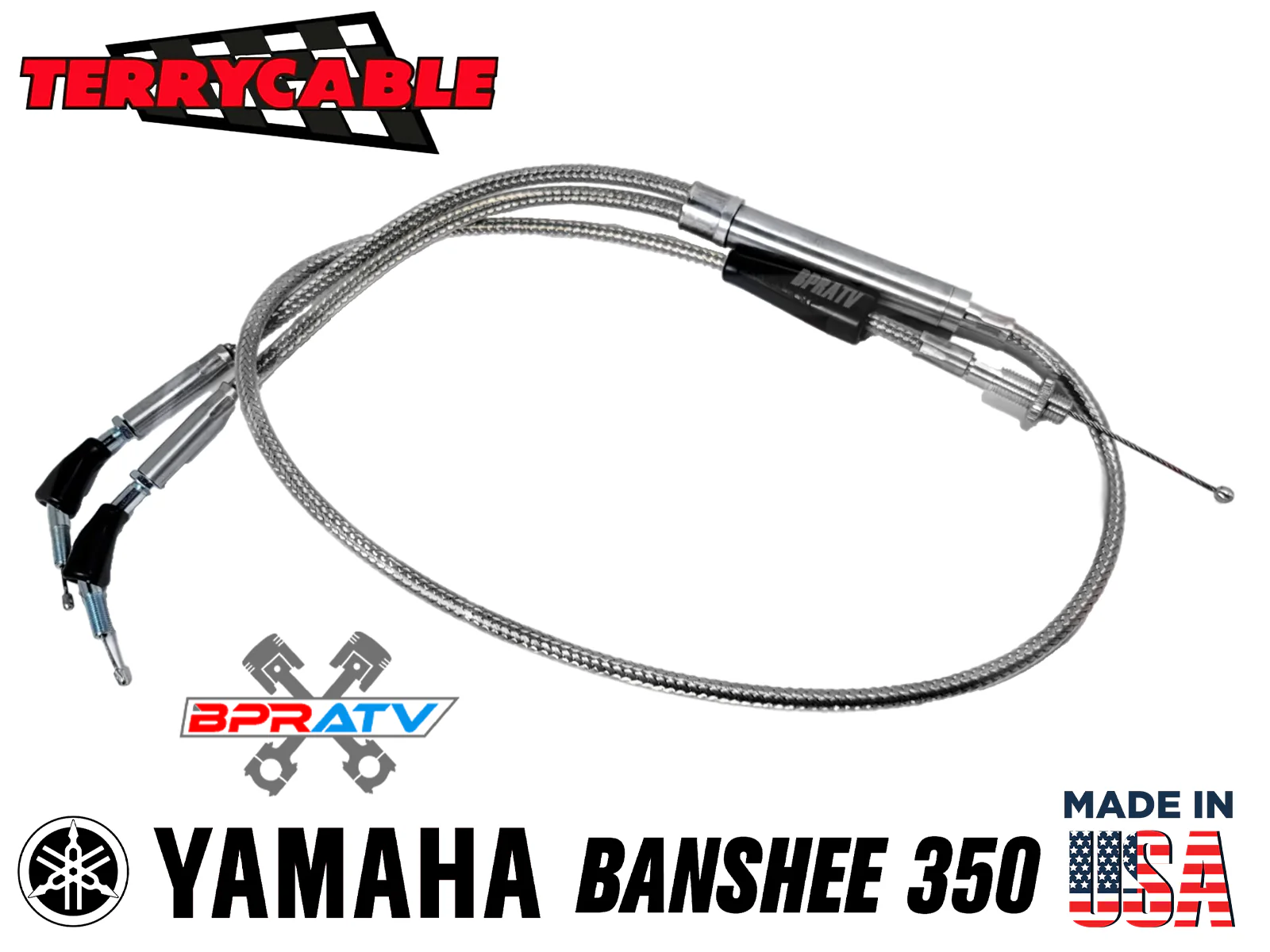 Banshee TWIST Throttle Cable Terrycable Steel Braided Keihin Mikuni Lectron PWK - Image 3
