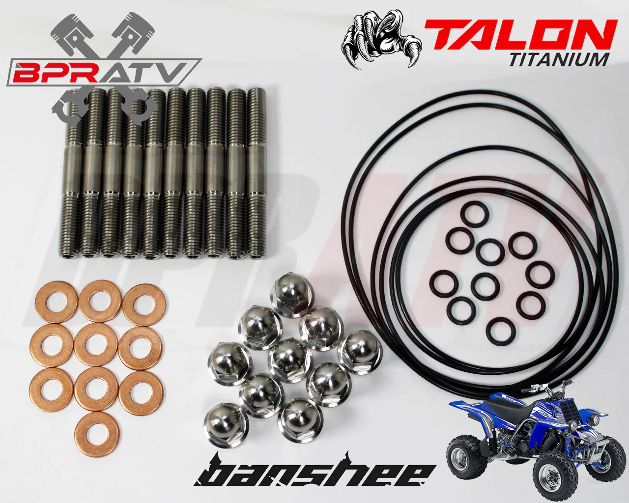 Banshee YFZ 350 BPR TITANIUM Pro Design Cool Head Stud Kit Nuts O-Rings Gaskets - Image 2