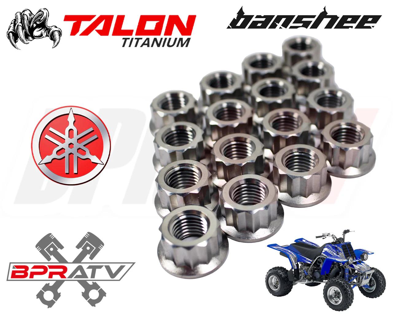 Best Yamaha Banshee 350 TITANIUM Lug Nuts Nut Complete Kit Front Rear Set of 16 - Image 4