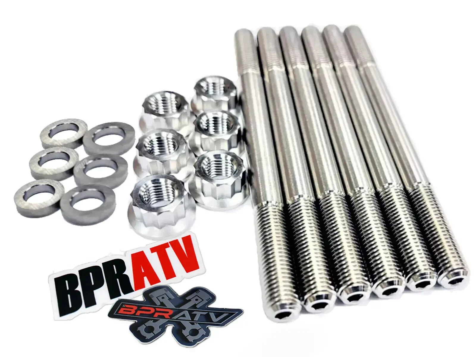 Best Yamaha Rhino 700 Cylinder Head Stud Kit TITANIUM Cylinder 2 Crankcase Bolts - Image 2