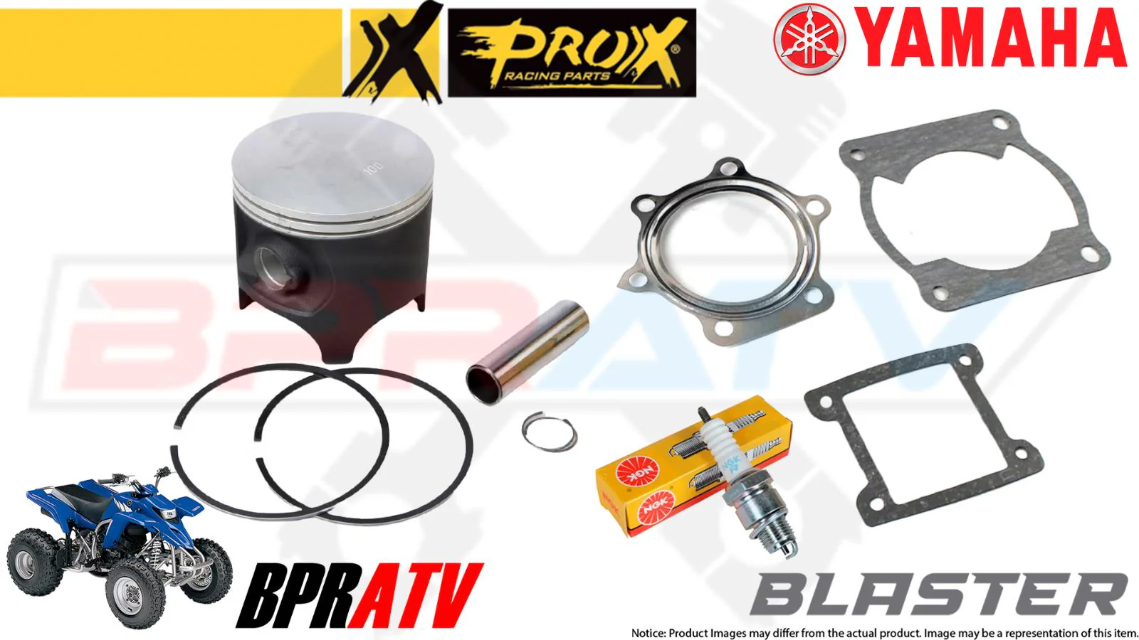 Blaster YFS 200 68mm Big Bore 68 mil Cylinder +2 Piston Top End Rebuild Part Kit - Image 6