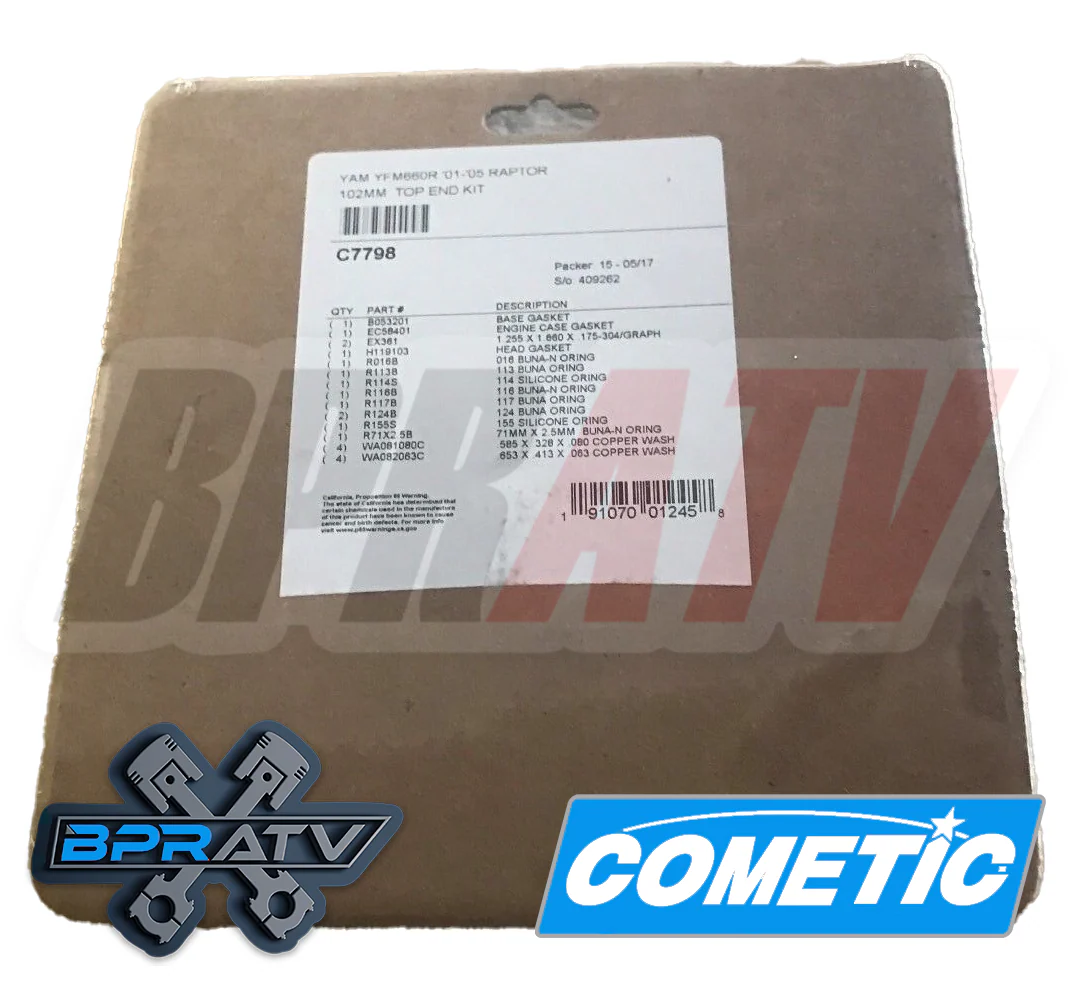 BPRATV 102mm +2 Big Bore Cylinder Top End Rebuild Wiseco Piston Yamaha Rhino 660 - Image 9