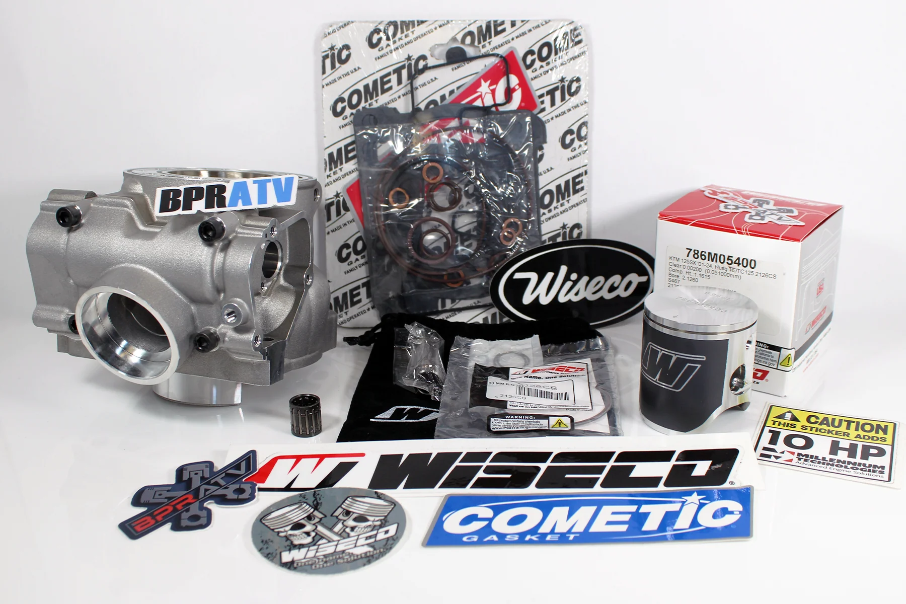 KTM 125 SX XC Top End Rebuild Kit Wiseco Piston BPRATV 54mm Nikasil Cylinder Kit - Image 17
