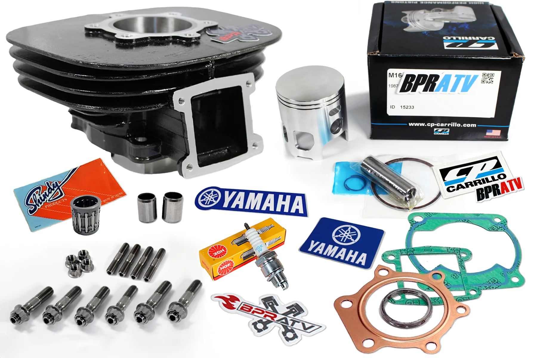 BPRATV 68mm Yamaha Blaster 200 Big Bore Cylinder CP Carrillo Top End Rebuild Kit - Image 2