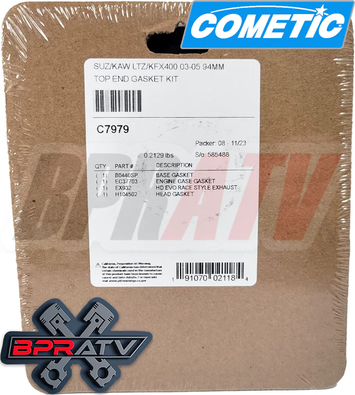 BPRATV Arctic Cat 400 DVX 400 94mm Big Bore Cylinder Cometic Top End Rebuild Kit - Image 15