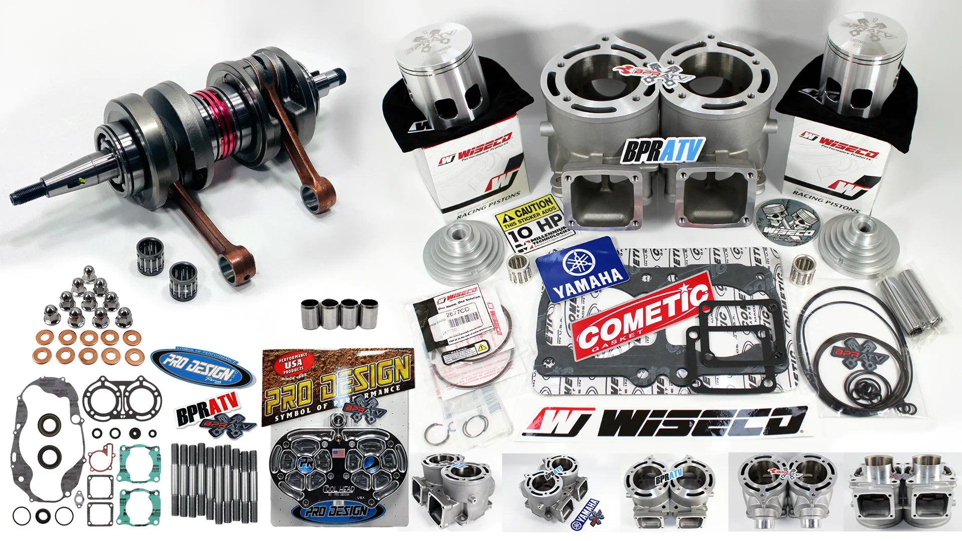 BPRATV Banshee 421 Stroker Big Bore Kit ARES 68mm Cylinders Wiseco Pistons Head!