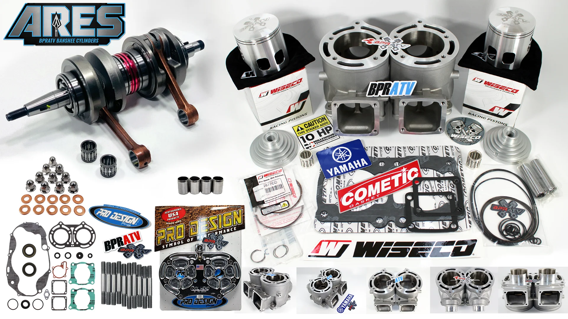 BPRATV Banshee 421 Stroker Big Bore Kit ARES 68mm Cylinders Wiseco Pistons Head! - Image 23