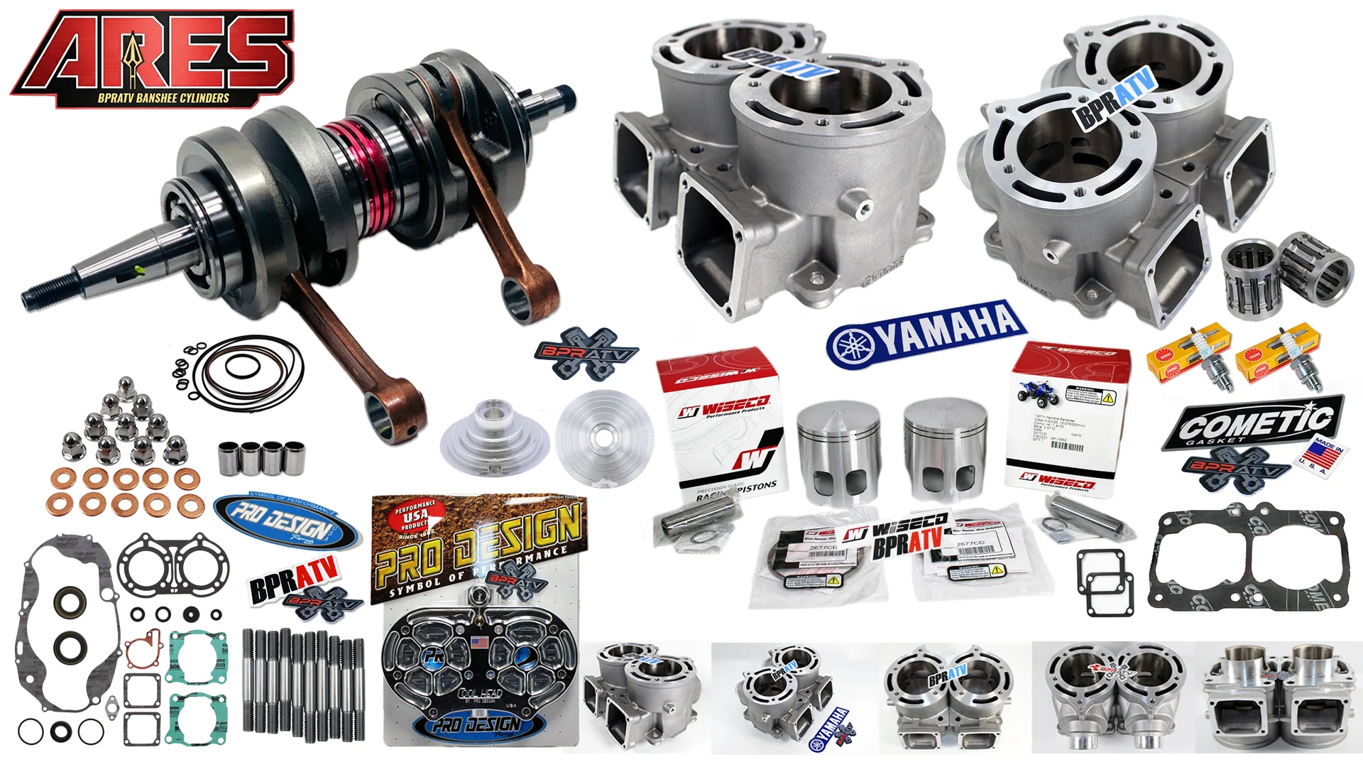 BPRATV Banshee 421 Stroker Big Bore Kit ARES 68mm Cylinders Wiseco Pistons Head! - Image 3
