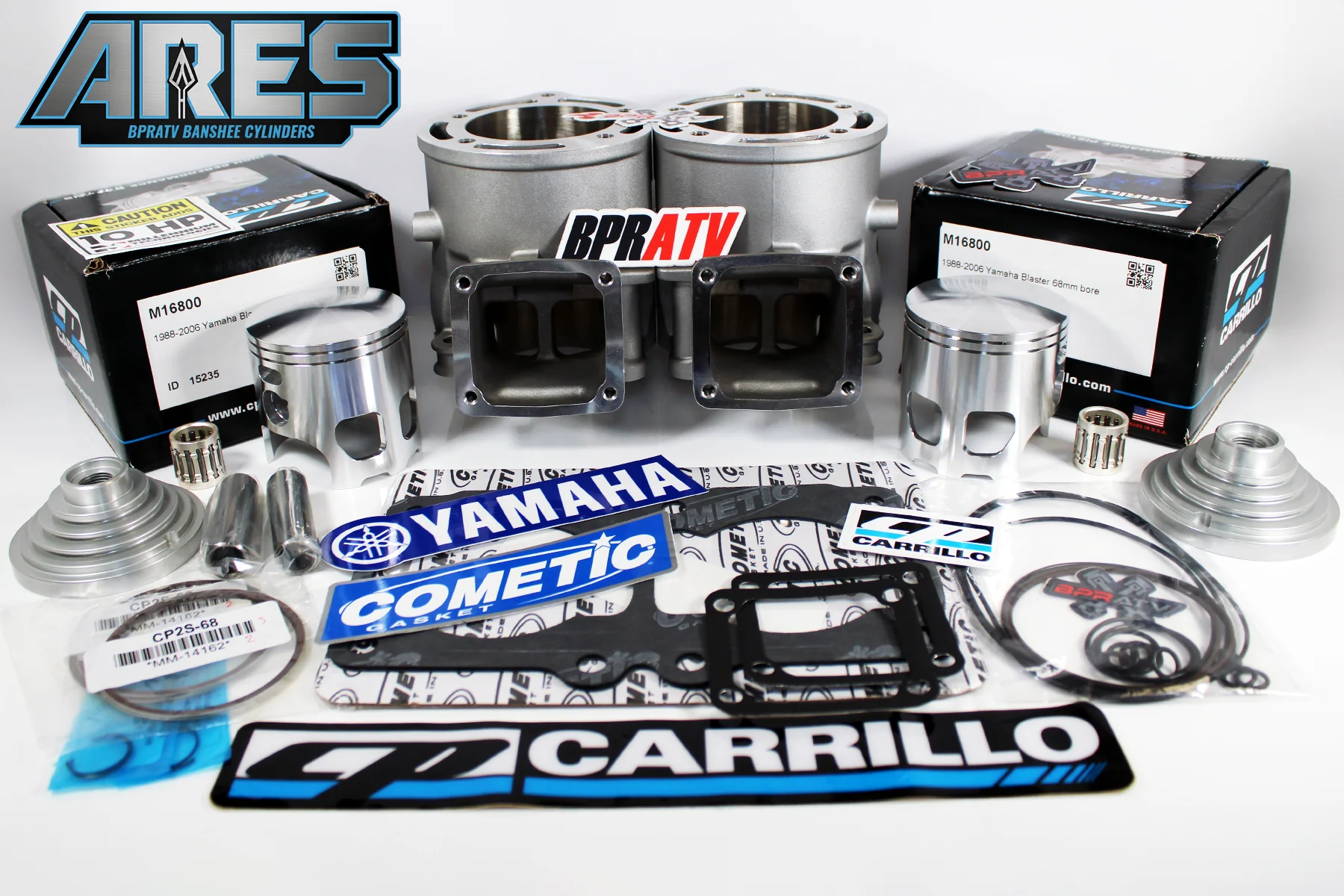 Yamaha Banshee 421cc Stroker Kit ARES 68mm Cylinder CP Pistons Pro Cool Head USA - Image 22