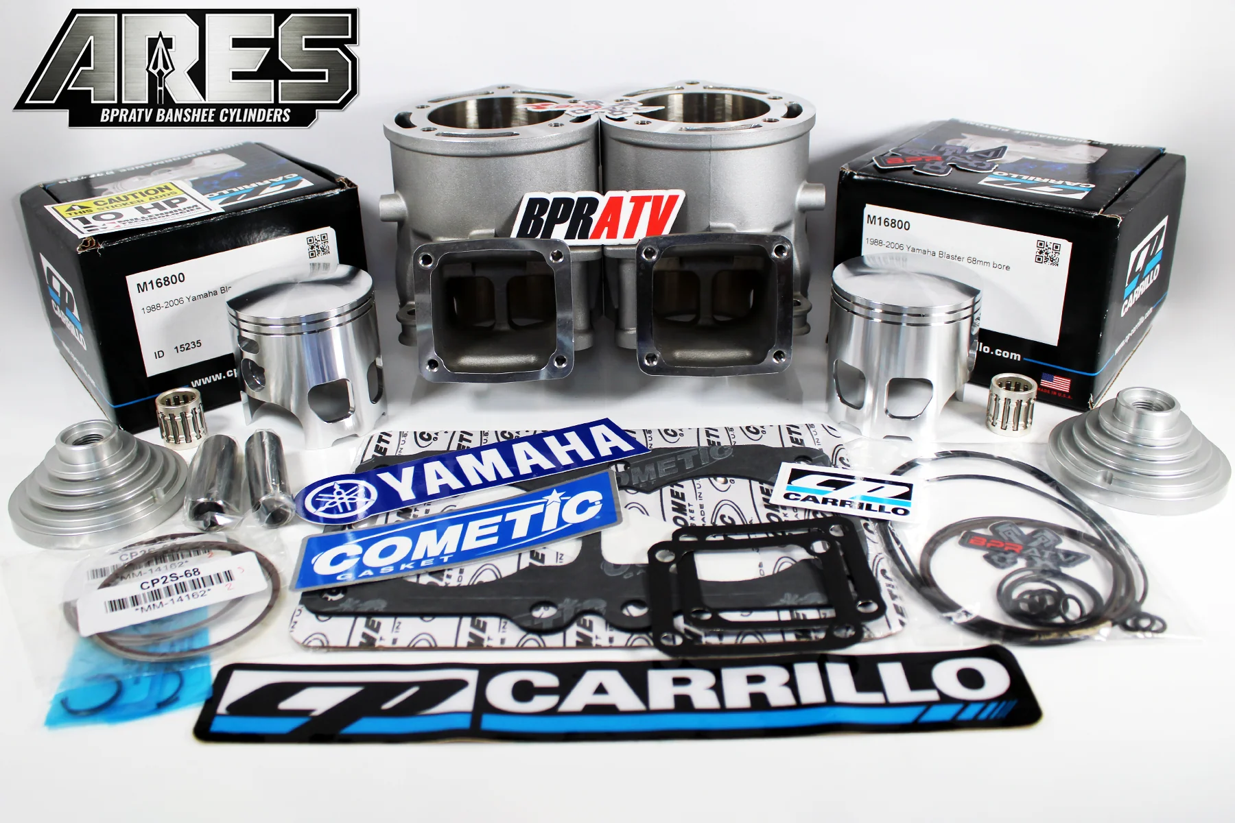 BPRATV Banshee ARES 68mm Cylinders CP Top End Rebuild Kit 421cc Athena CUB Style - Image 2