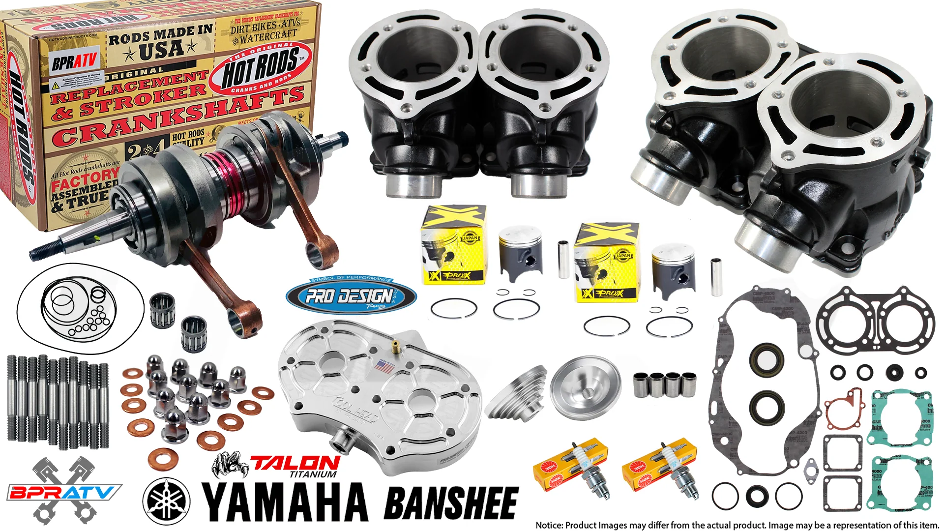 BPRATV Banshee Pro X 66mm Big Bore 409cc Sneaker Stroker Crank Pistons Cool Head - Image 5