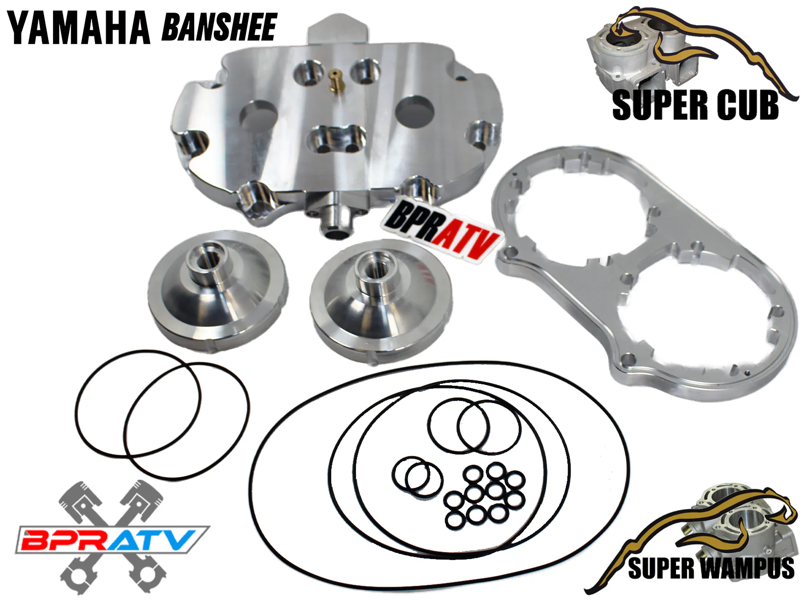 BPRATV Banshee SUPER CUB 521 496 472 BILLET Cylinder Head 27cc Domes O-Rings Kit - Image 7