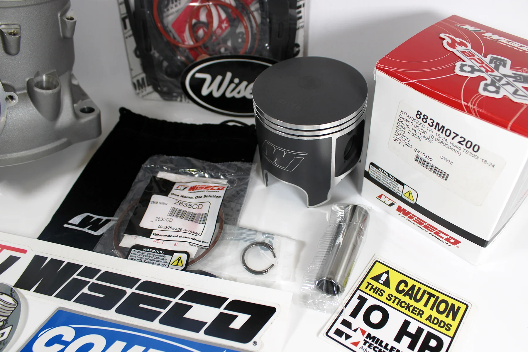 KTM 300 SXF XCF Husqvarna FC FX GasGas MC Top End Rebuild Kit 72mm Wiseco Piston - Image 10
