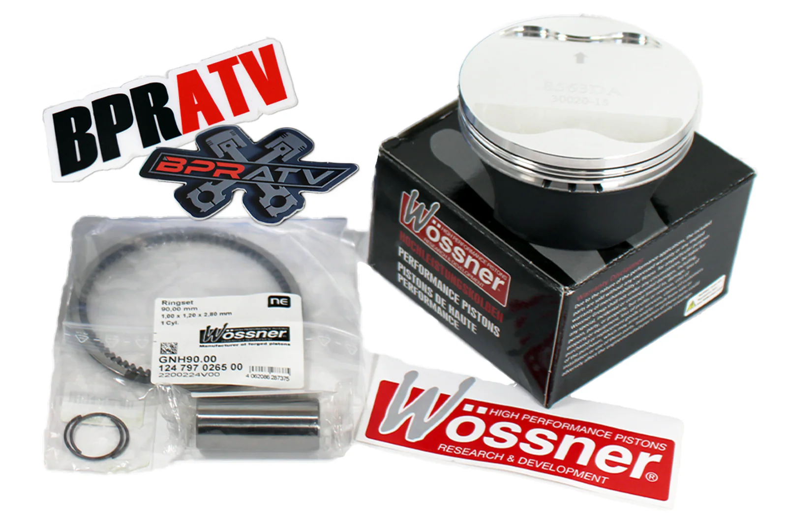 Suzuki LTZ400 KFX400 Big Bore Rebuild Kit 94mm Cylinder Wossner Piston Hot Rods - Image 3