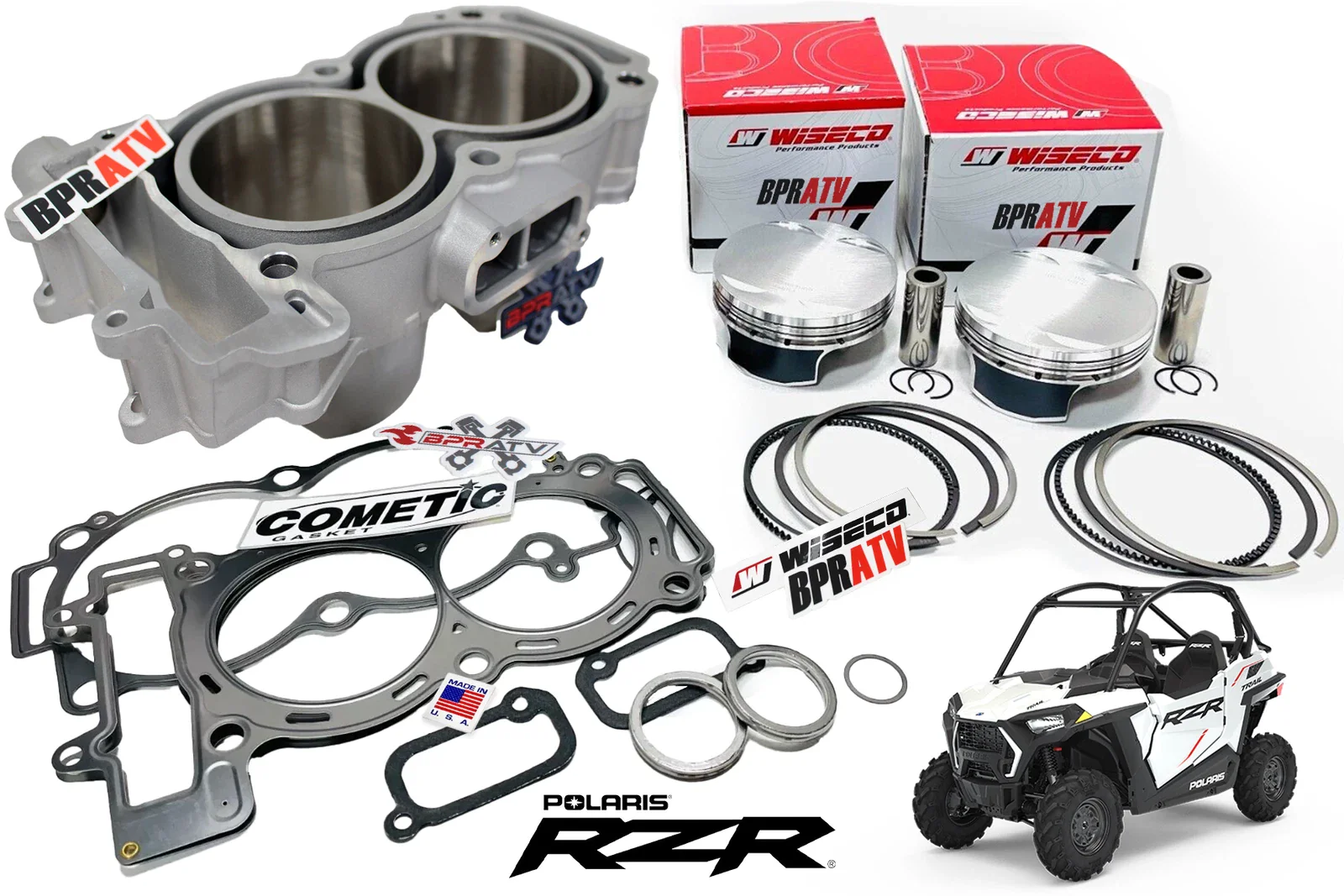 RZR 900 XP900 Cylinder Stock Standard Bore Top End Complete Rebuild Parts Kit - Image 3